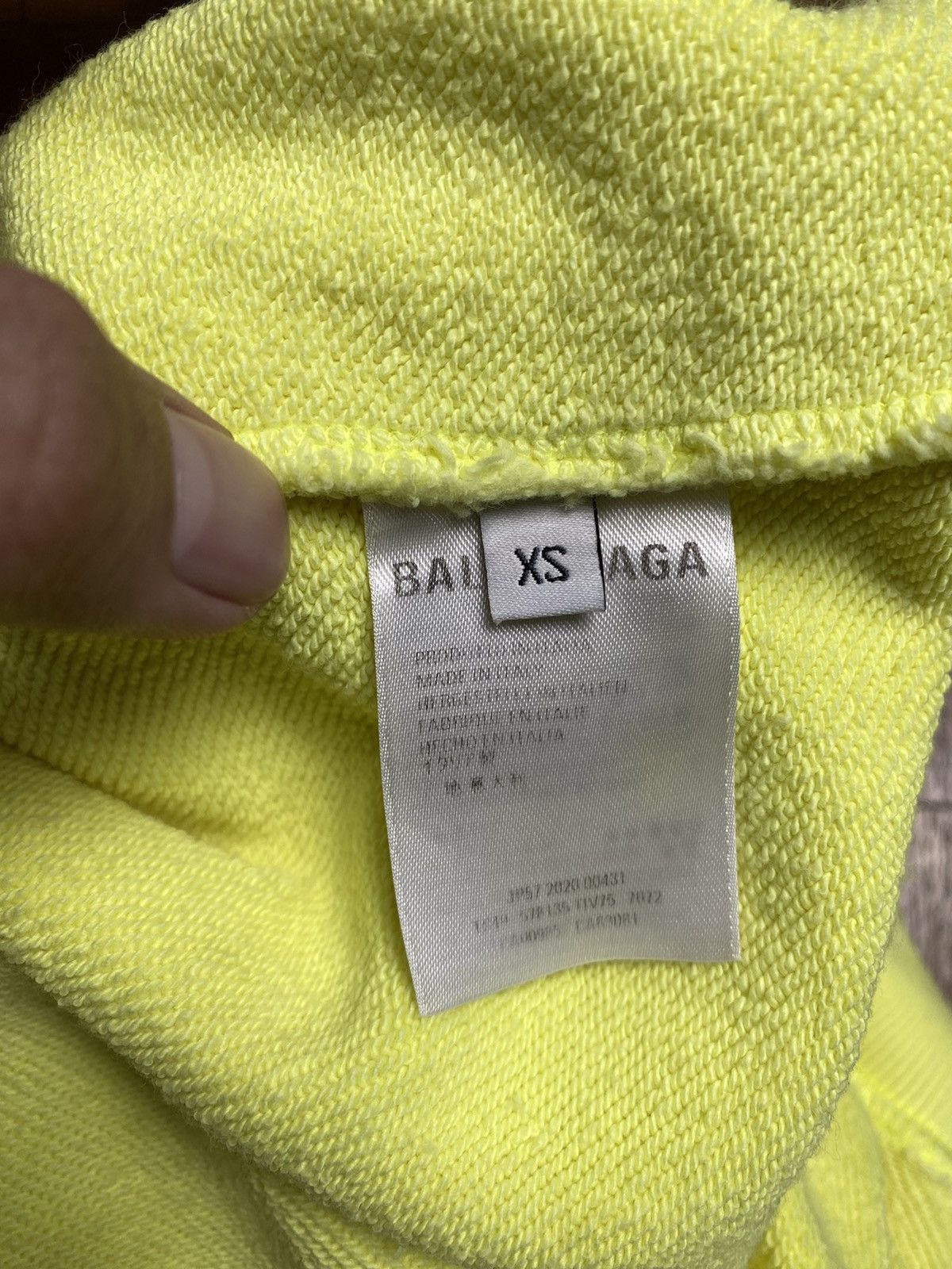 Balenciaga Balenciaga Crew Neon Yellow Oversized Hoodie Size US S / EU 44-46 / 1 - 8 Thumbnail