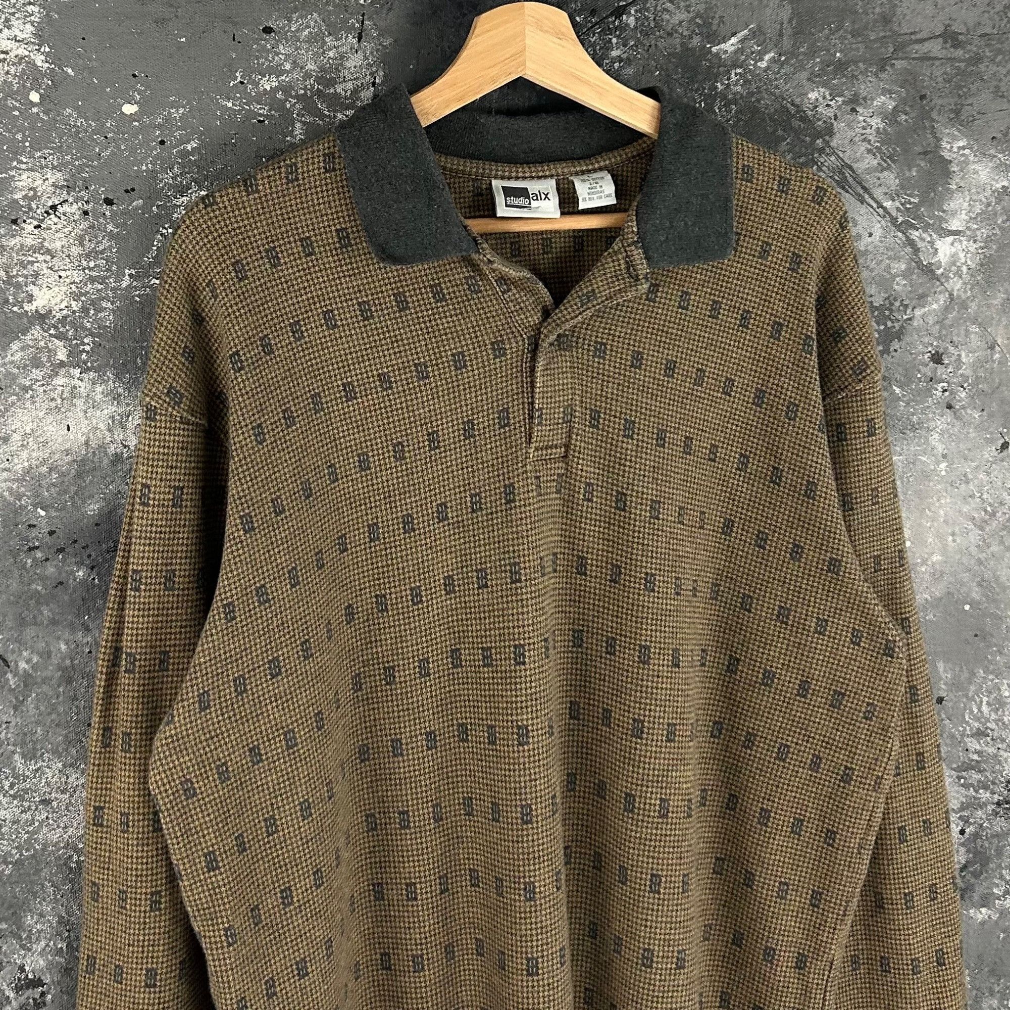 Vintage Vintage 90’s Geometric grunge rugby Size US L / EU 52-54 / 3 - 2 Thumbnail