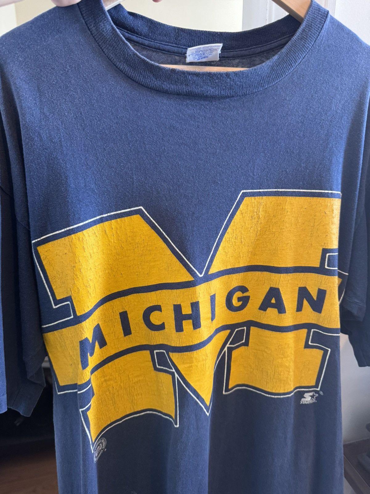 Starter Vintage Michigan Wolverines Starter t shirt size L Size US L / EU 52-54 / 3 - 6 Thumbnail