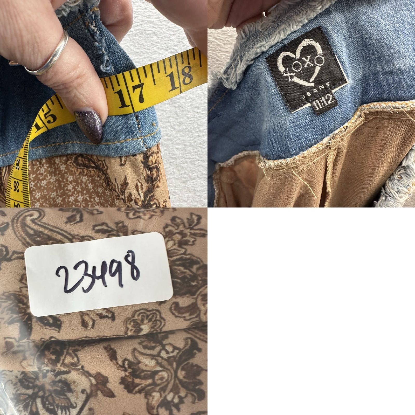 XOXO VINTAGE XOXO Jeans Women 12 Denim Paisley Wide-Leg Pants Festival 90s y2k Boys Girls Mens Womens Shirt Hat etc Size 34" / US 12 / IT 48 - 9 Thumbnail