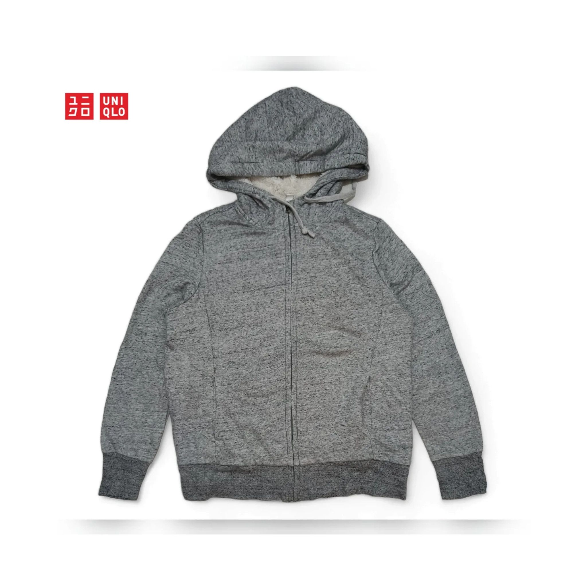 Japanese Brand Uniqlo Fur Lined Hoodie Jacket Grey Japanese Brand Size US M / EU 48-50 / 2 - 1 Thumbnail