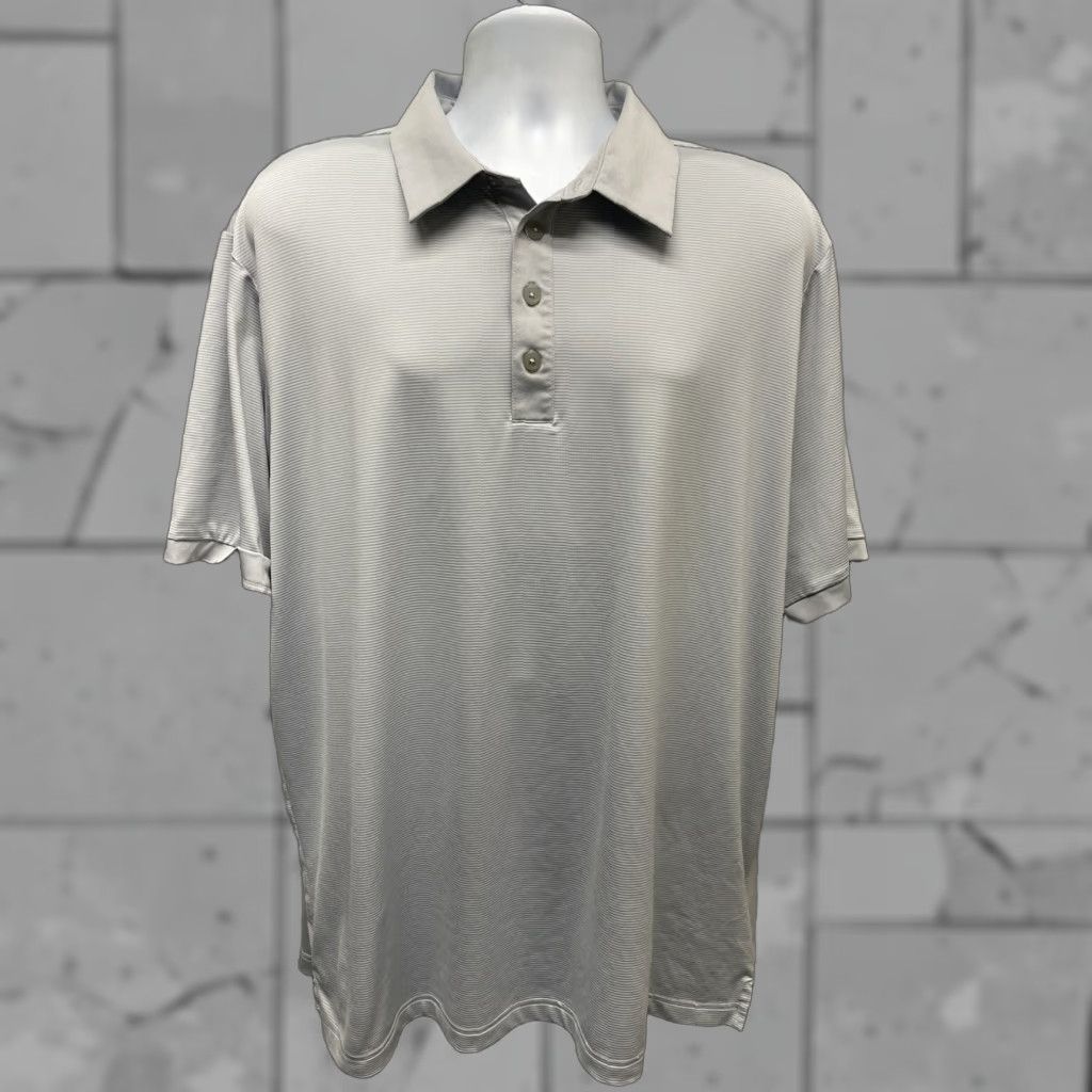 Adidas Adidas ClimaLite Golf Polo Mens XL Light Grey Stripped Gray Size US XL / EU 56 / 4 - 1 Thumbnail