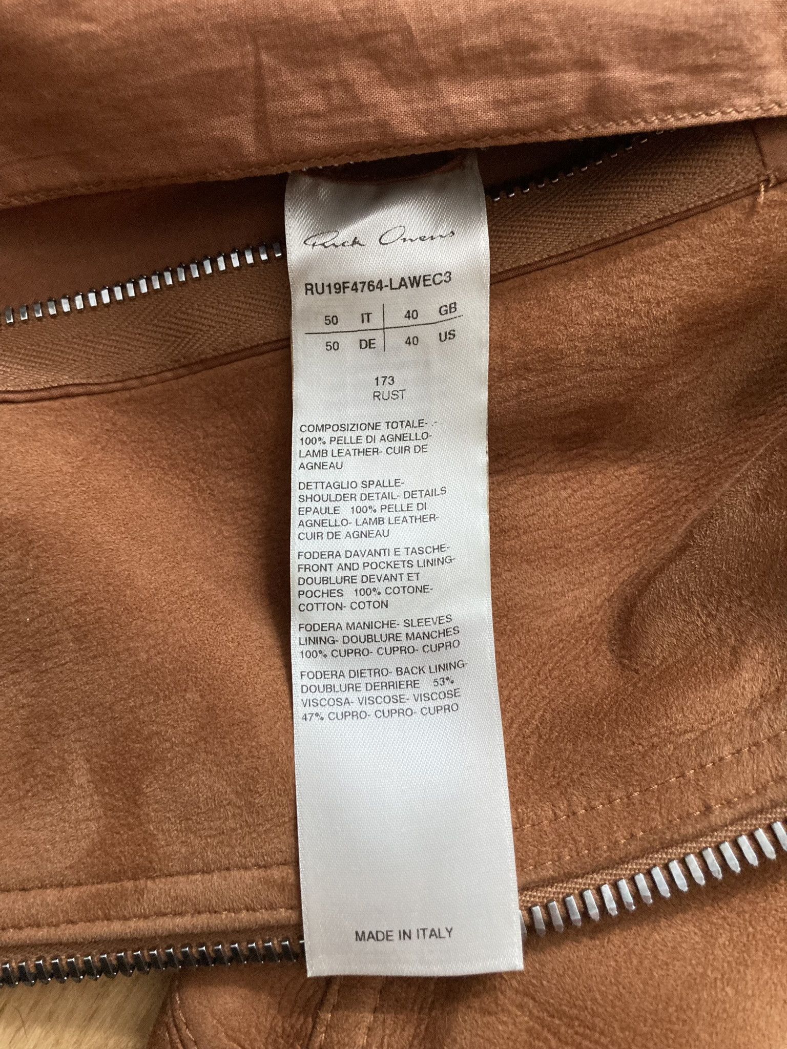 Rick Owens F/W 19 "LARRY" Chain Suede Leather Rotterdam Jacket Size US M / EU 48-50 / 2 - 18 Thumbnail