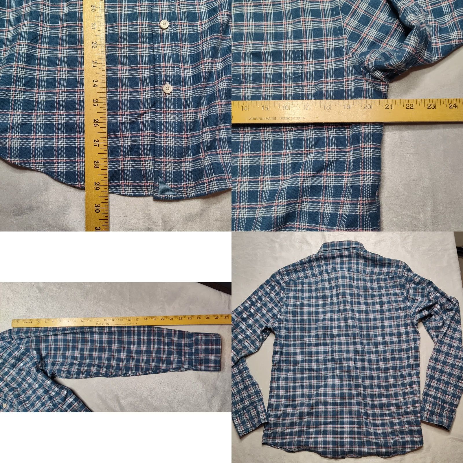 UNTUCKit UNTUCKit Balthazar Men L Blue Plaid Slim Fit Cotton Flannel Shirt Size US L / EU 52-54 / 3 - 8 Thumbnail