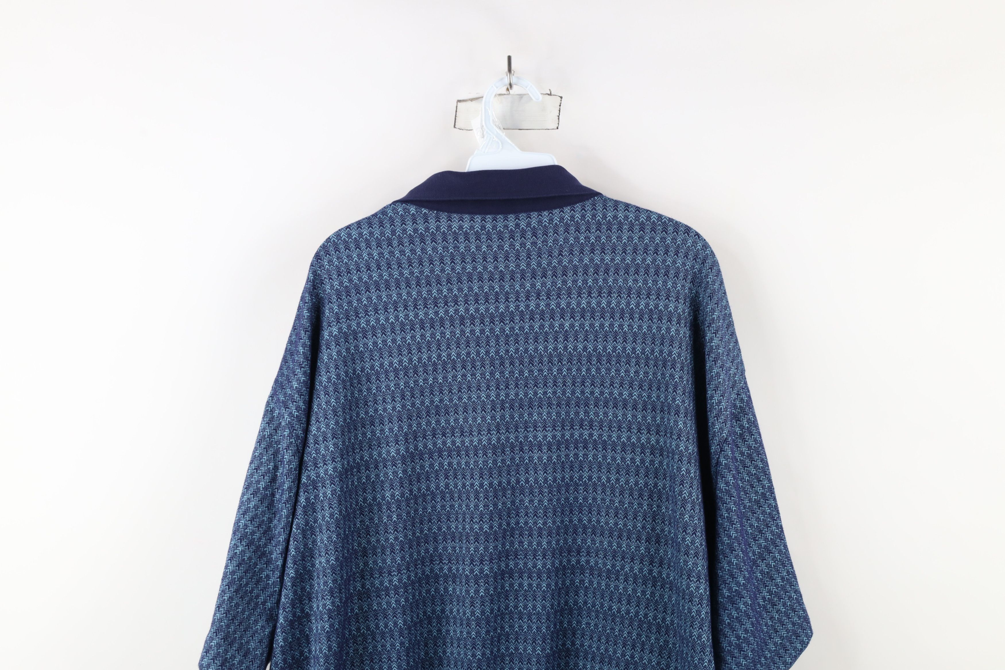 Vintage Vintage 90s Streetwear Geometric Pullover Polo Shirt Blue Size US XXL / EU 58 / 5 - 8 Thumbnail