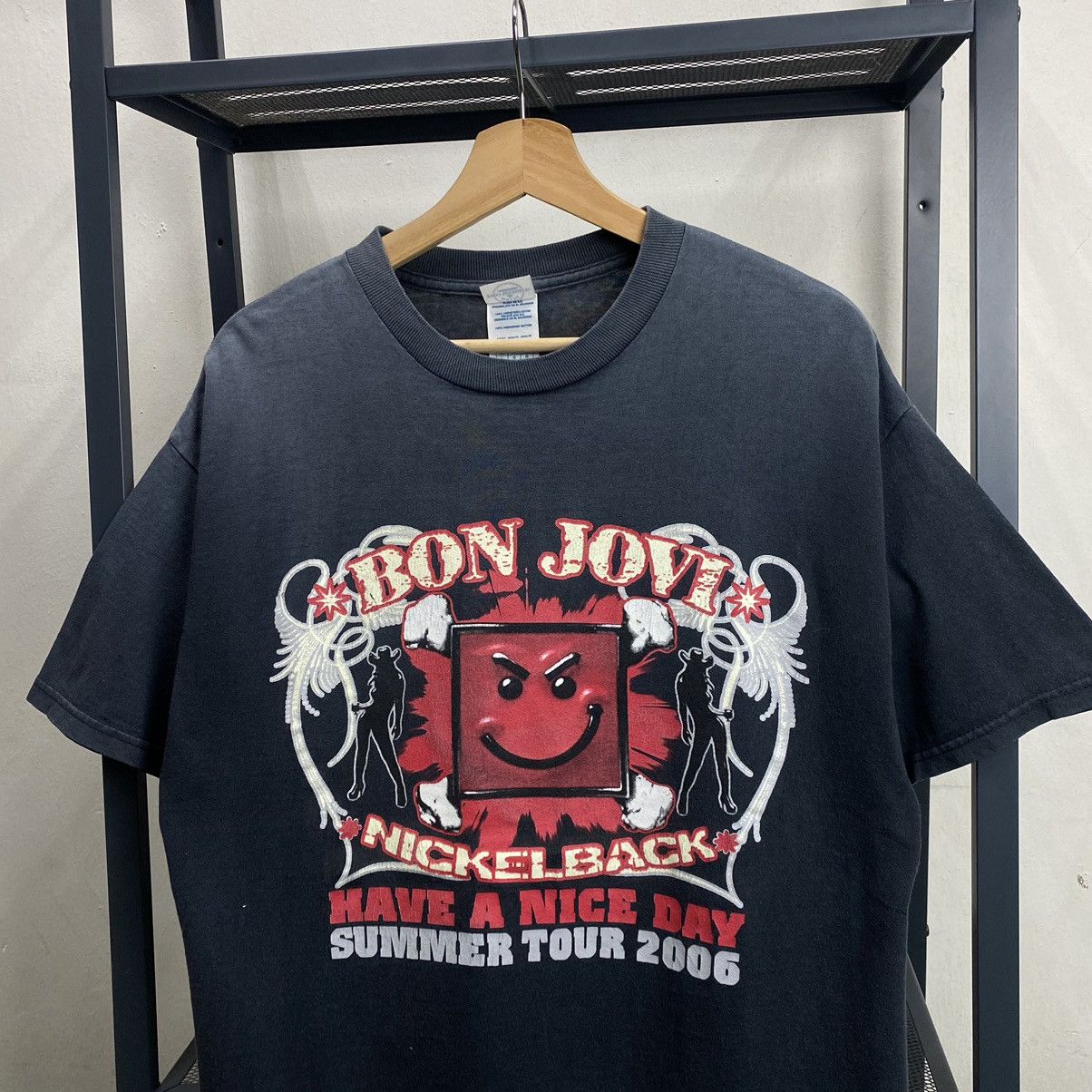 Band Tees Vintage Bon Jovi Nickelback 2006 World Tour Have A Nice Day Size US L / EU 52-54 / 3 - 3 Thumbnail