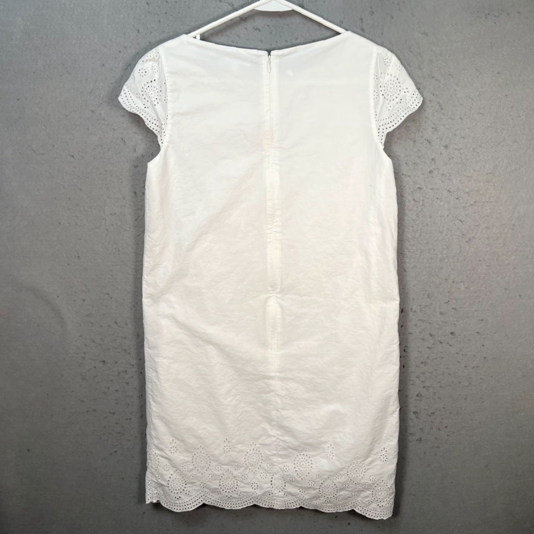 Uniqlo Uniqlo Shirt Womens S Eyelet Cotton Midi Dress White Size S / US 4 / IT 40 - 2 Thumbnail
