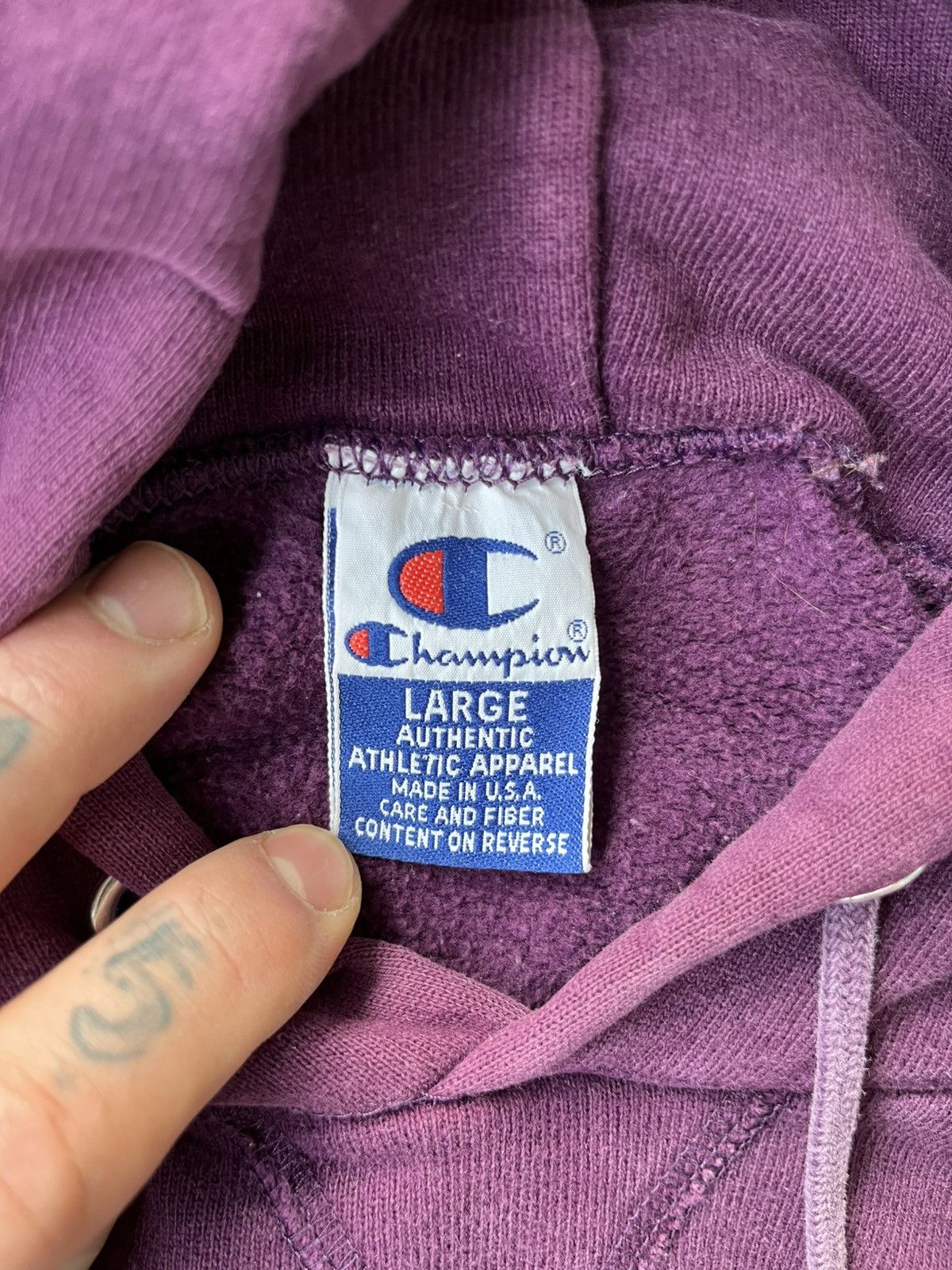 Champion Perfect Vintage Champion Blank Purple Hoodie Size US S / EU 44-46 / 1 - 4 Thumbnail