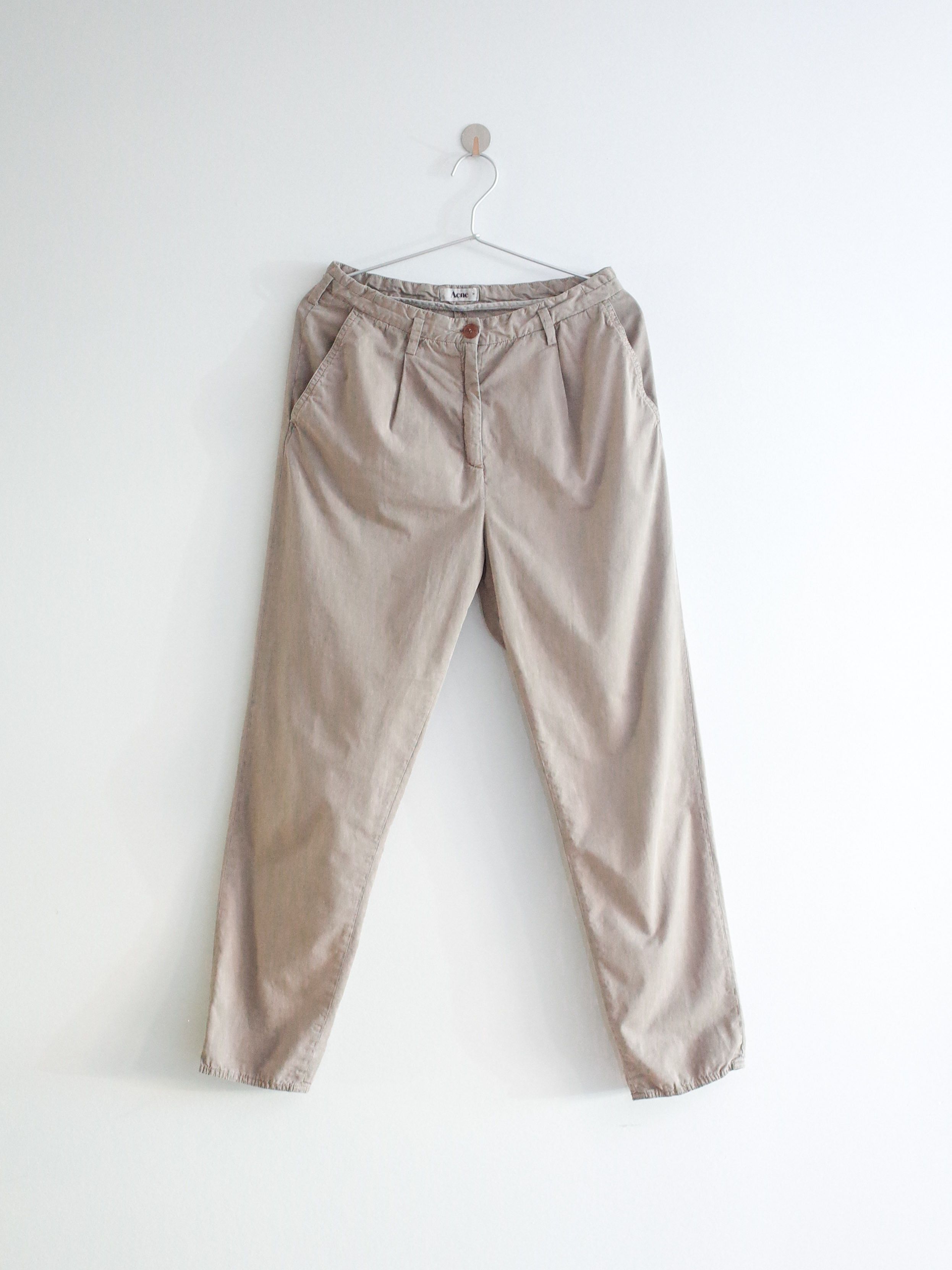 Acne Studios AW08 Khaki Pleated Trouser Pant - Small Size 28" / US 6 / IT 42 - 1 Thumbnail