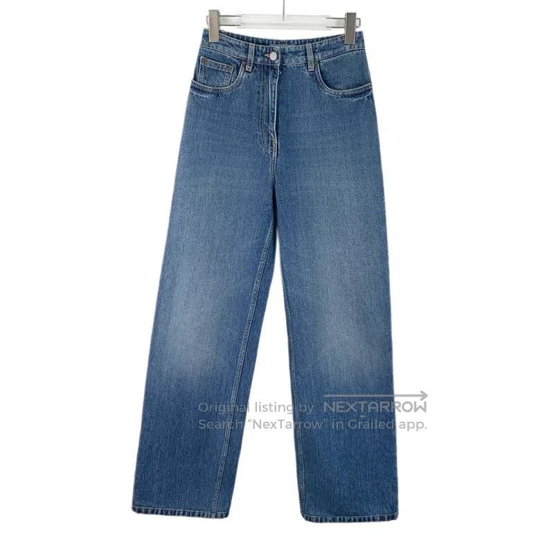 Prada Prada 25 styles of blue triangle cotton casual denim trous Size 25" / US 0 / IT 36 - 1 Thumbnail