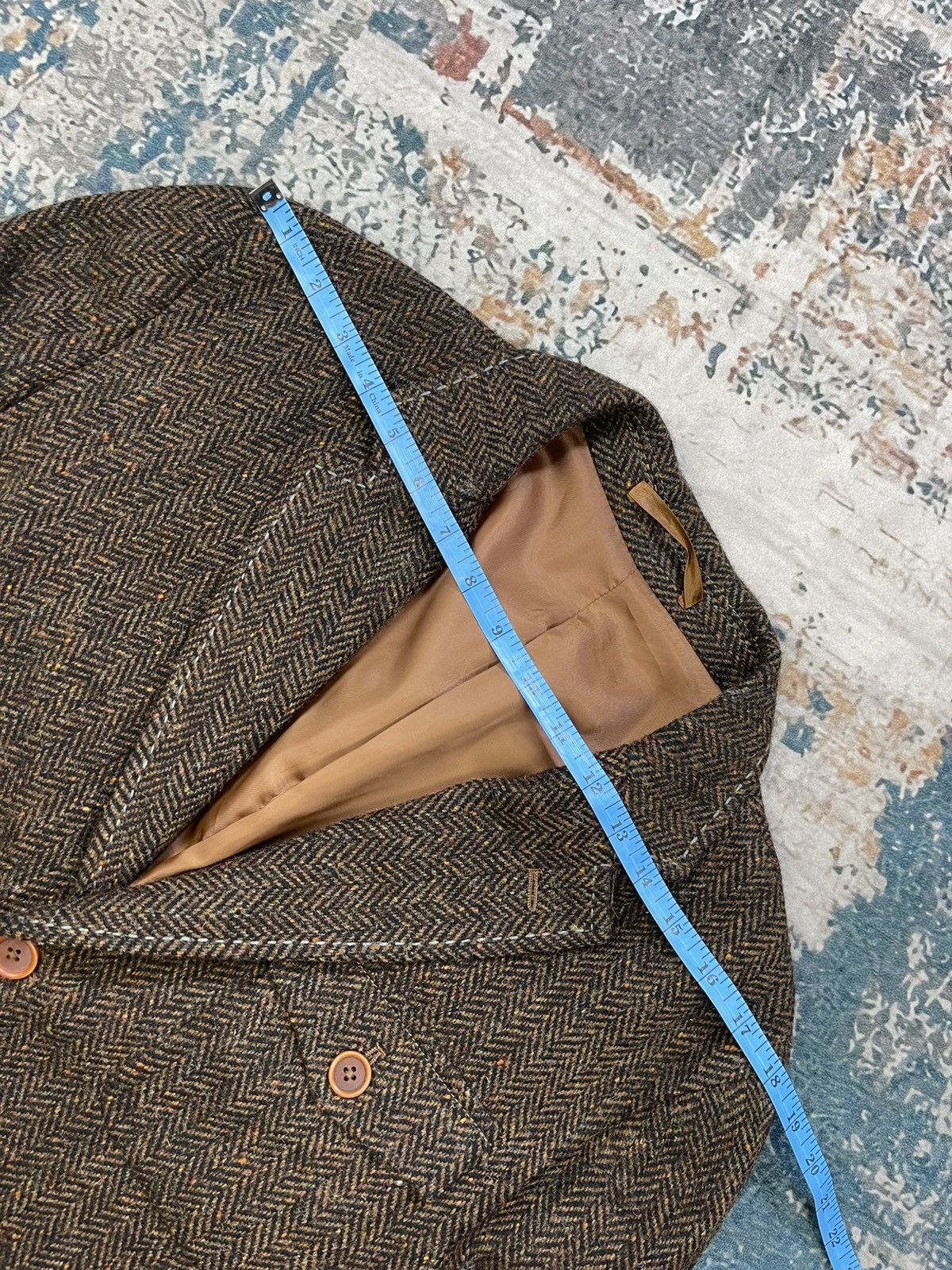 Japanese Brand Abx Herringbone Tweed Elbow Patch Sport Coat Size US S / EU 44-46 / 1 - 13 Thumbnail