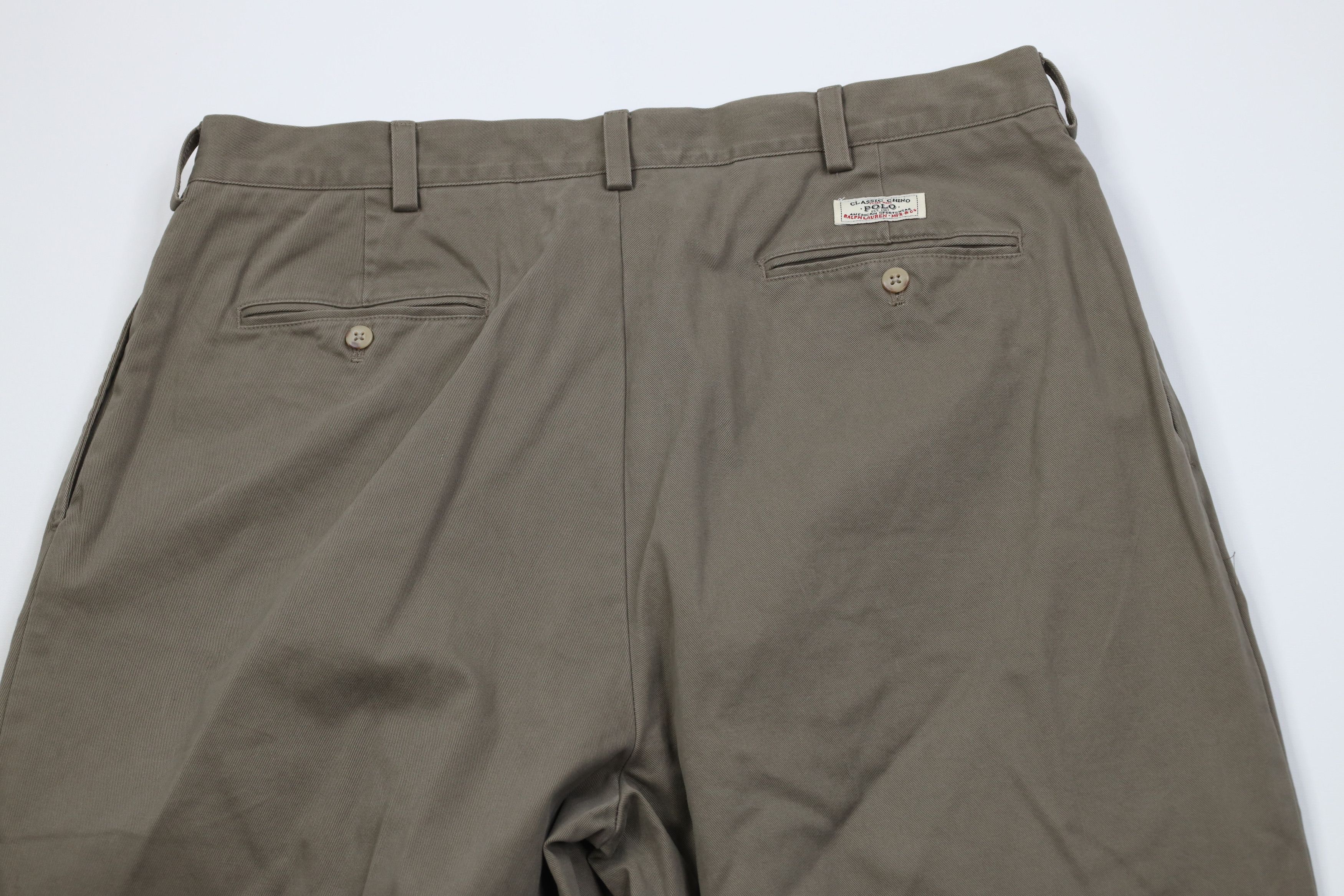 Ralph Lauren Vintage 90s Ralph Lauren Andrew Wide Leg Chino Pants Beige Size US 38 / EU 54 - 11 Thumbnail