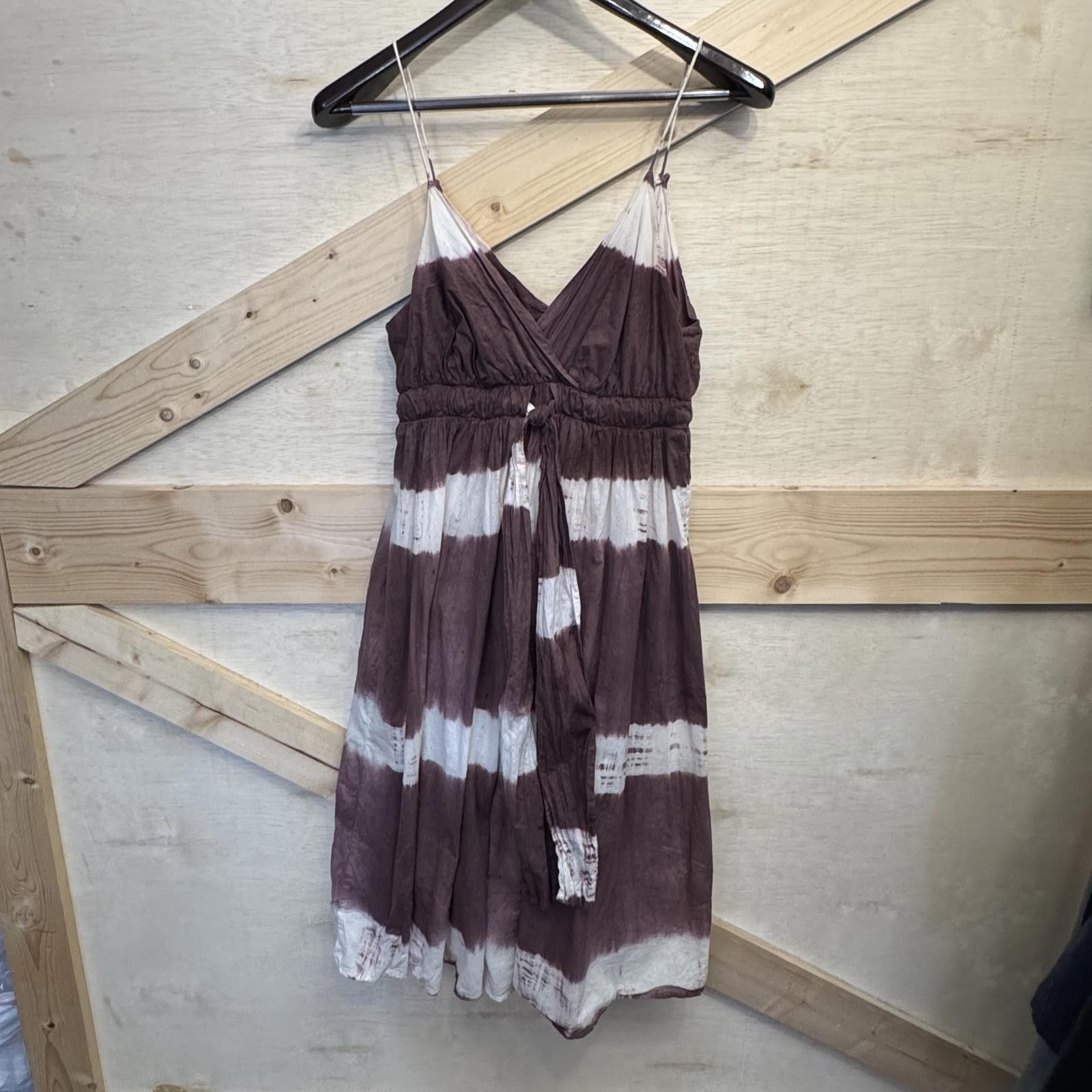 Designer Bohemian Tie-Dye Summer Dress, Spaghetti Straps Size L / US 10 / IT 46 - 1 Thumbnail