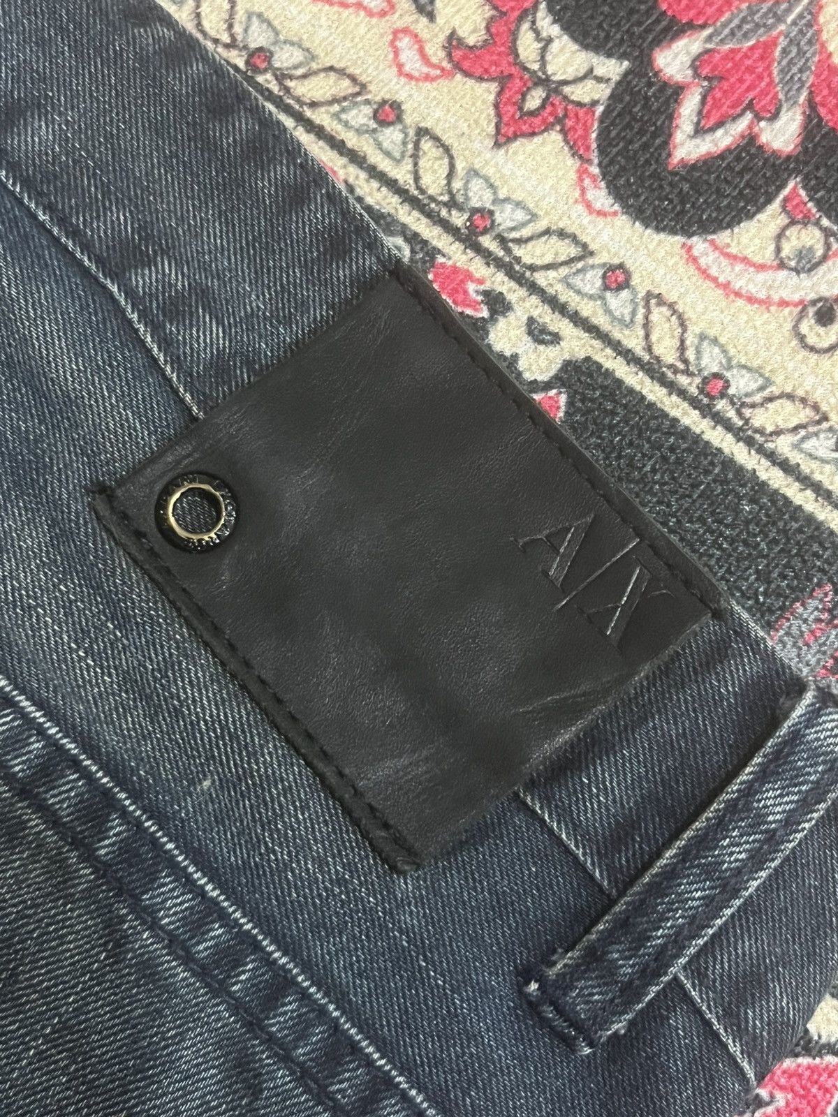 Armani Armani Exchange Dark Whisker Washed Straight Leg Jeans Size US 31 - 9 Thumbnail