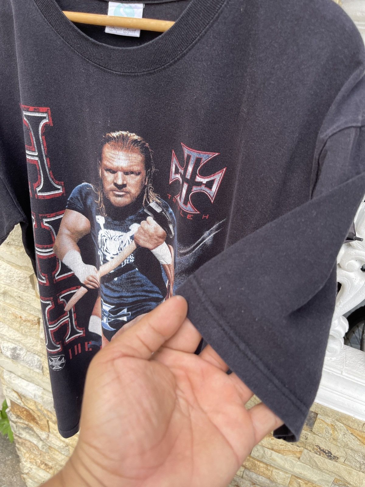 Vintage Rare🔥Vintage 90s Triple H SUN FADED T Shirt Size US XL / EU 56 / 4 - 7 Thumbnail