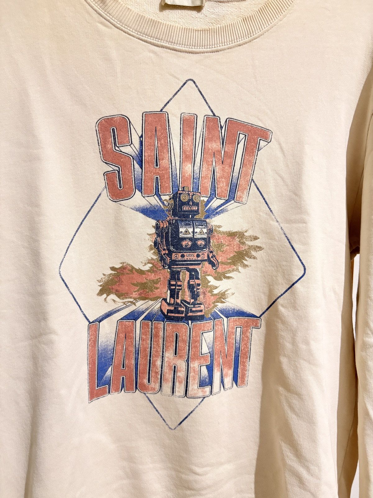 Saint Laurent Paris Saint Laurent Robot Destroyed Sweatshirt Size US M / EU 48-50 / 2 - 1 Thumbnail