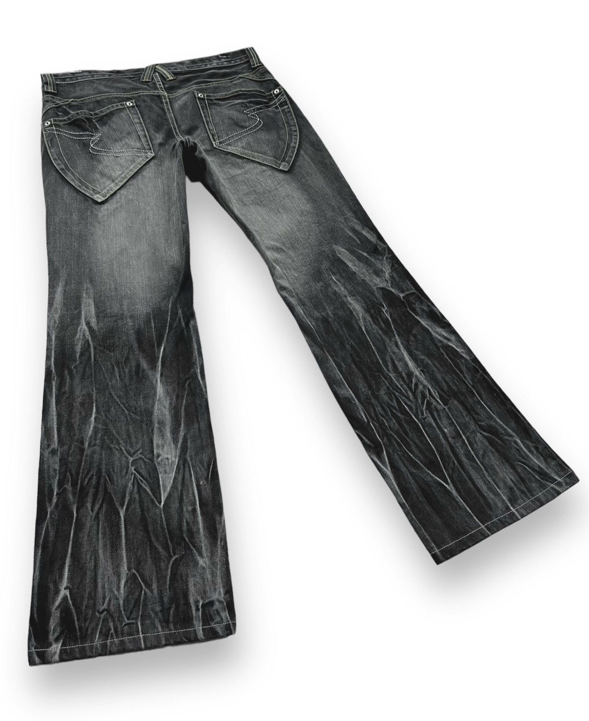 🔥💥SEMANTIC DESIGN BLOW💥 Whiskers Retro Punk FLARE Denim💥