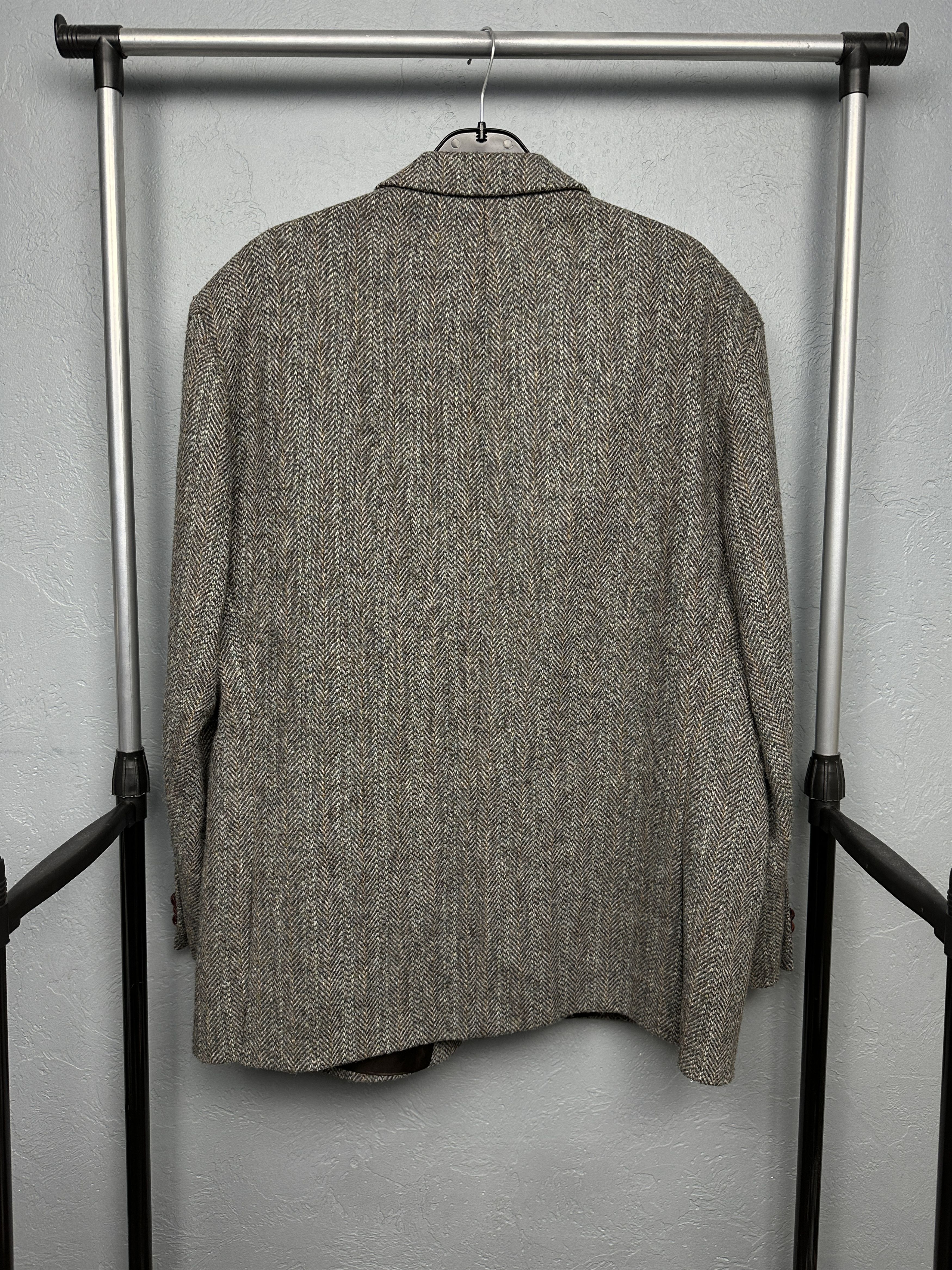 Harris Tweed Harris Tweed Vintage Mens Blazer Jacket Wool Two Buttons Size 48R - 6 Thumbnail