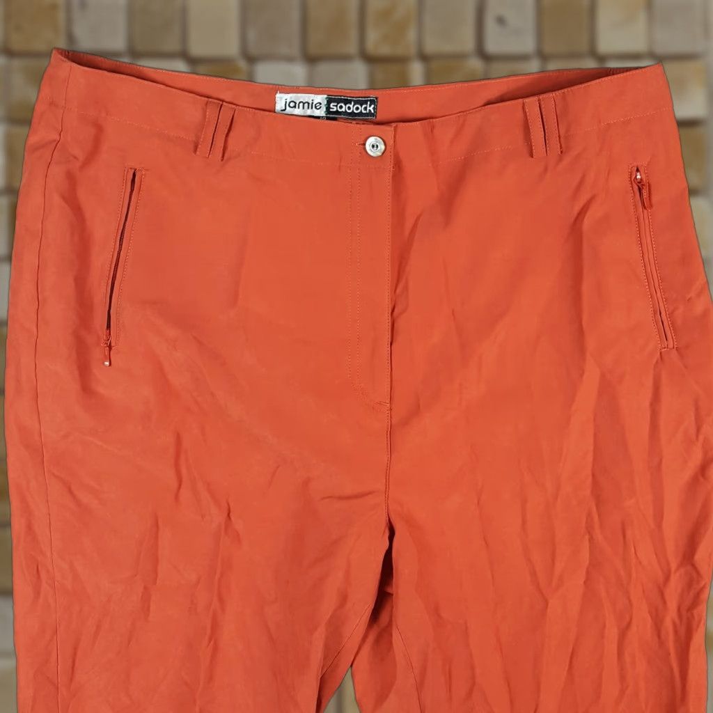Vintage VINTAGE Jamie Sadock Capri Pants Capris Orange 2000s Y2K Preppy Women's Size 18 Tapered Capri Size 40" / US 18 - 1 Thumbnail
