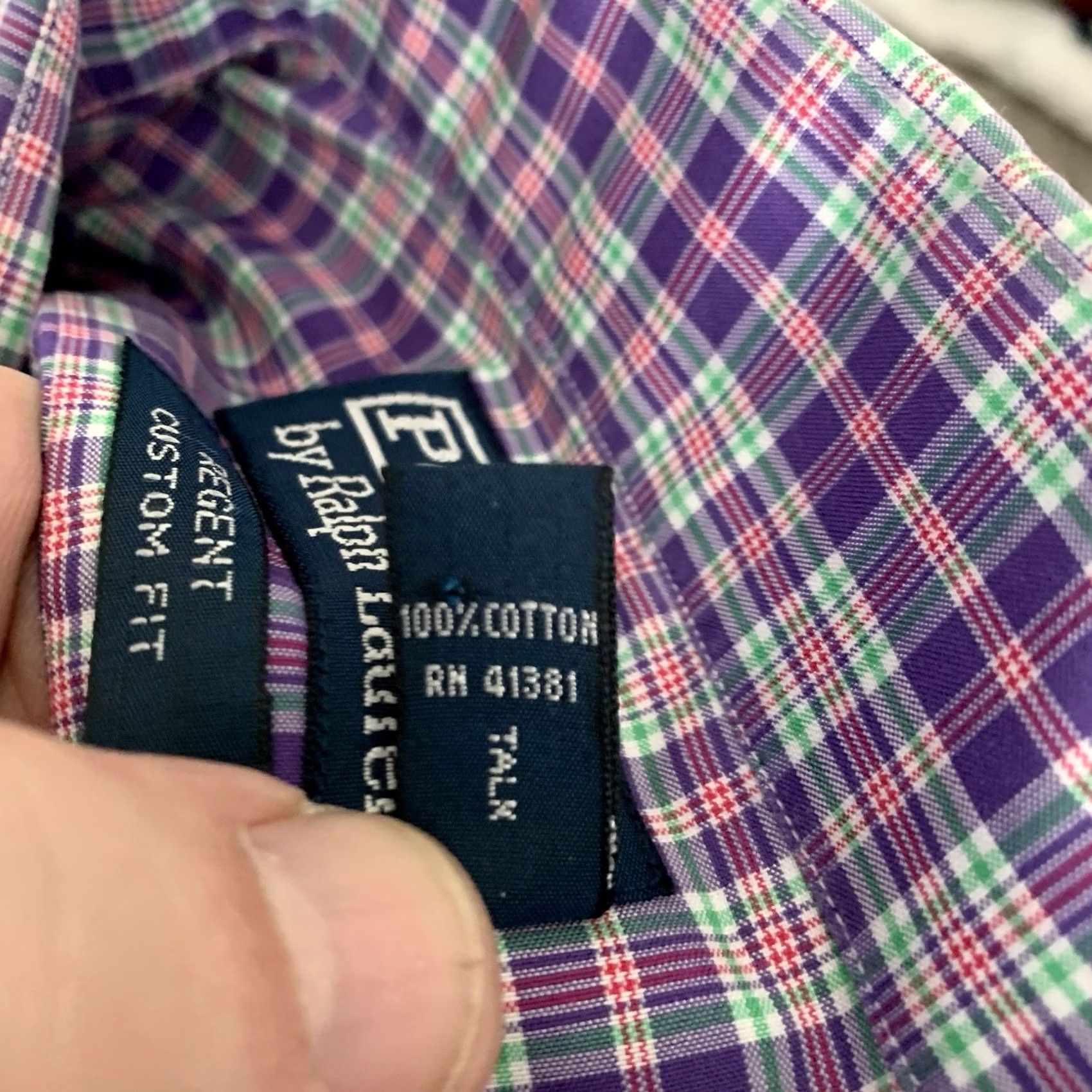 Polo Ralph Lauren POLO Ralph Lauren Shirt Mens XXL Purple Plaid Regent Custom Fit Spread 18 34 Size US XXL / EU 58 / 5 - 4 Thumbnail