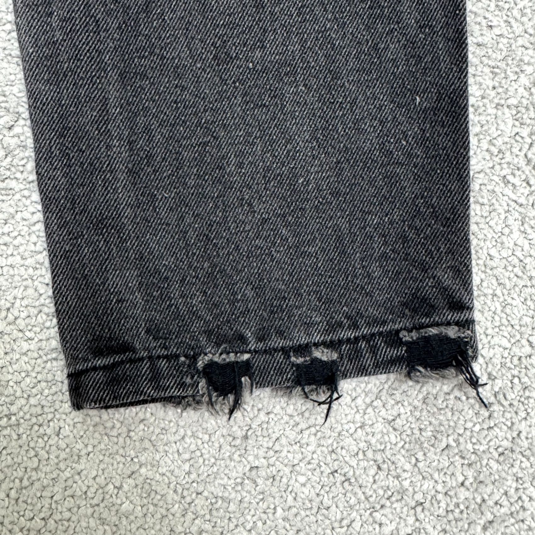 PRINCESS POLLY Princess Polly Denim Jeans Womens 4 Washed Black High Rise Straight Leg Raw Hem Size 27" / US 4 / IT 40 - 5 Thumbnail