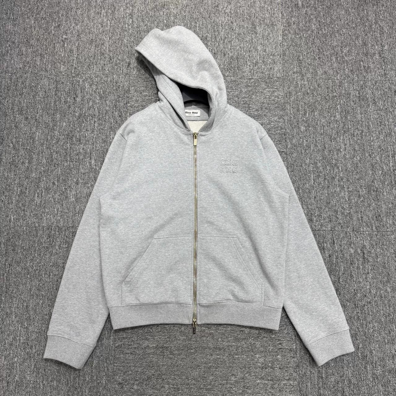 Miu Miu Miu Miu Embroidered Hooded Sweatshirt Size L / US 10 / IT 46 - 1 Thumbnail