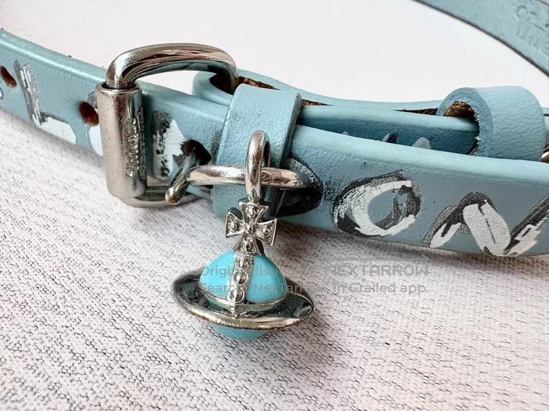 Vivienne Westwood Vivienne Westwood Blue graffiti Saturn Chocker collar Size ONE SIZE - 2 Thumbnail