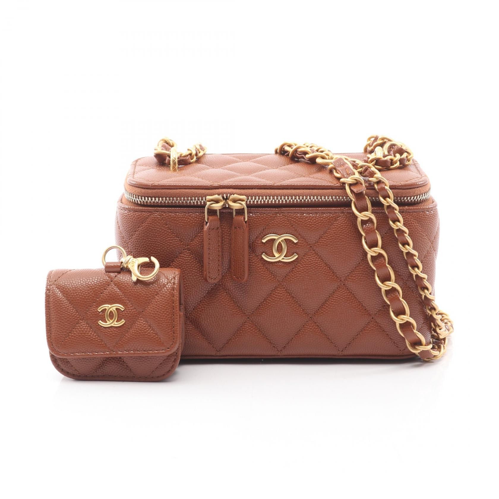 Chanel Chanel Chanel Matelasse Grained Calf Shoulder Bag Leather Vanity Bag AP3376 DUTY FREE for USA Size ONE SIZE - 1 Thumbnail