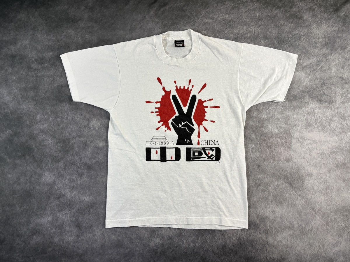 Vintage Vintage Tiananmen Square China Political Protest Tee Peace Size US M / EU 48-50 / 2 - 12 Thumbnail