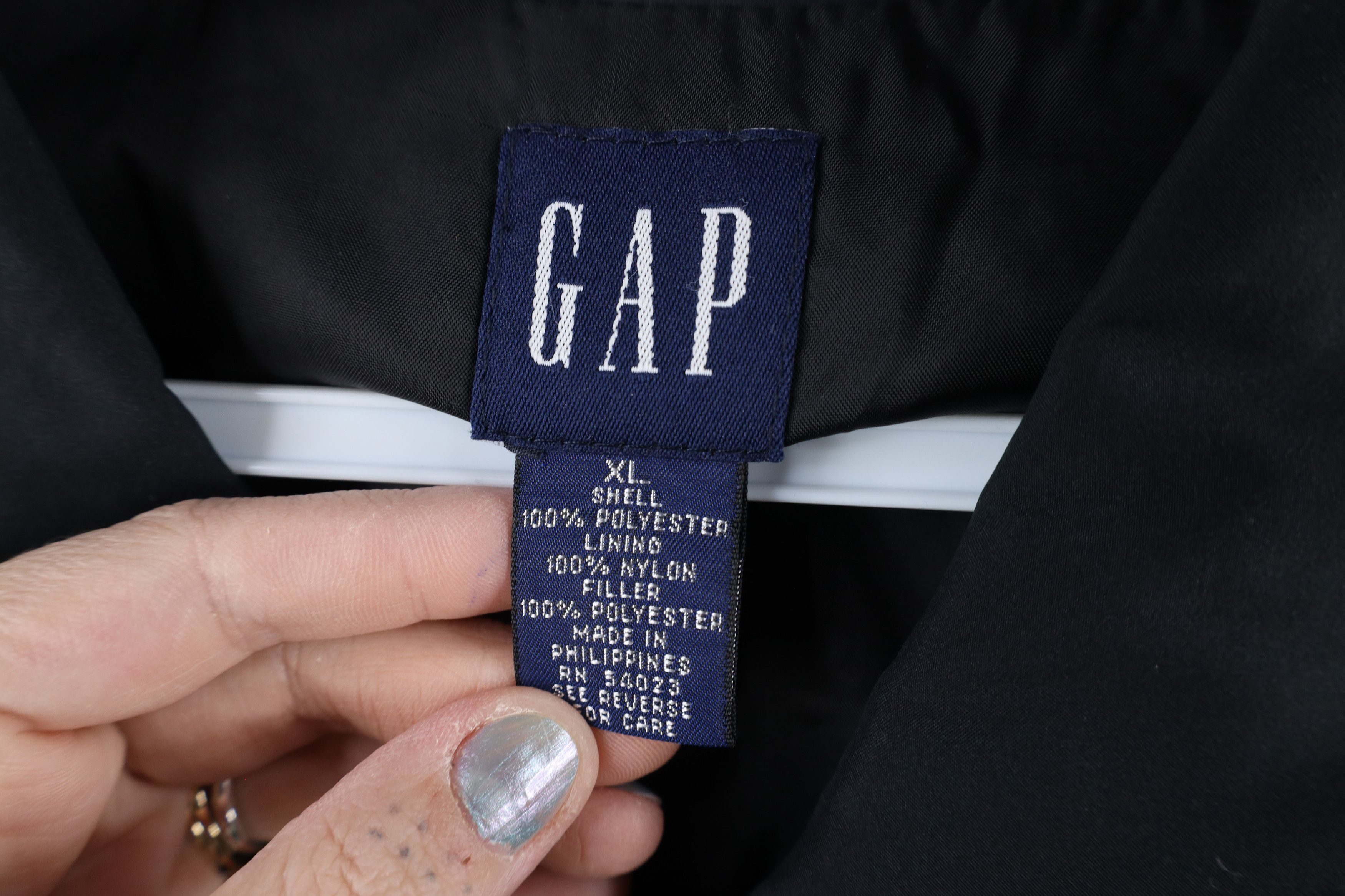 Gap × Vintage Vintage 90s Gap Full Length Micro Puffer Jacket Coat Black Size XL / US 12-14 / IT 48-50 - 5 Thumbnail