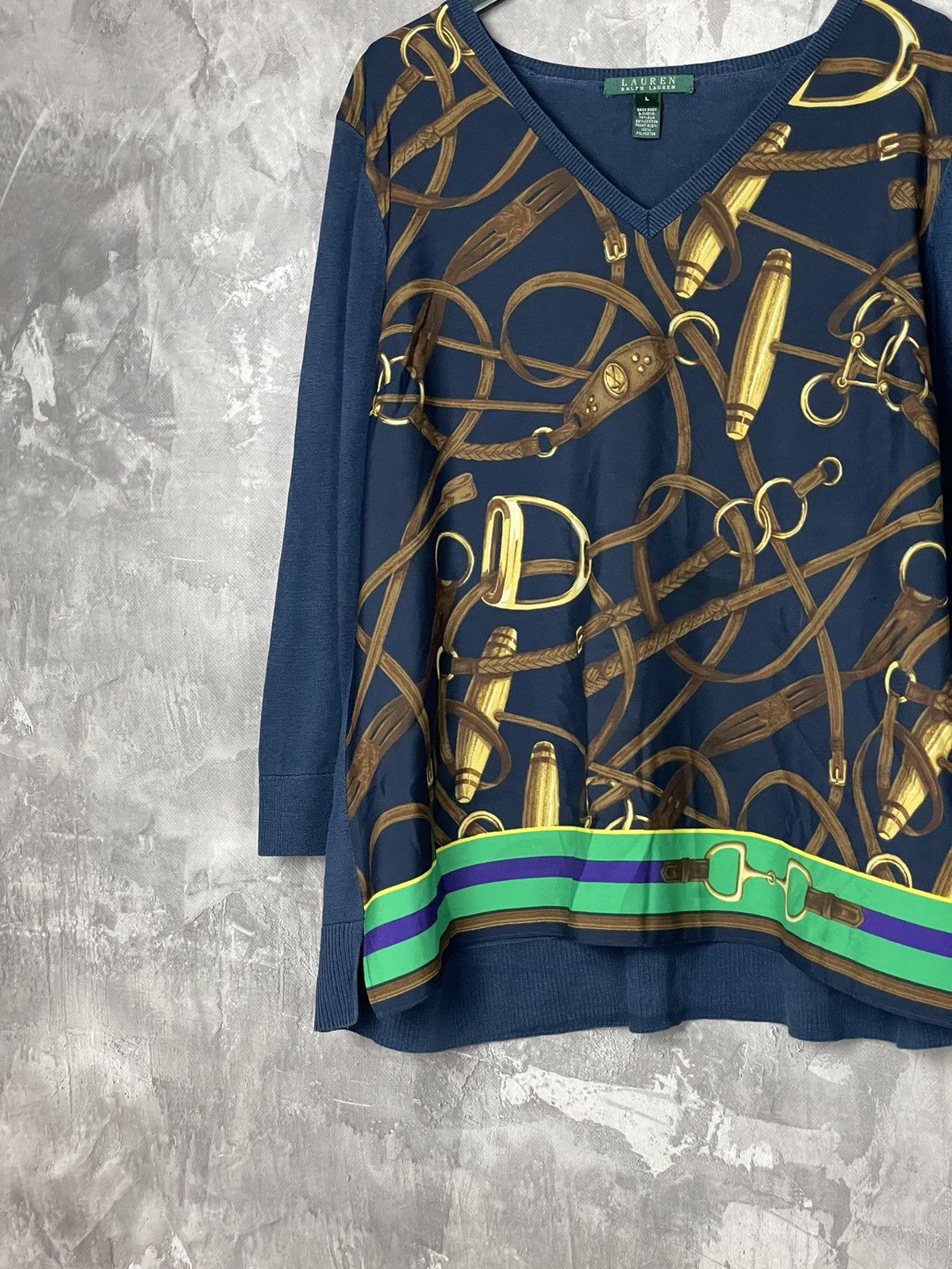 Ralph Lauren Ralph Lauren Belts Printed Longsleeve Pullover Jumper Size L / US 10 / IT 46 - 5 Thumbnail