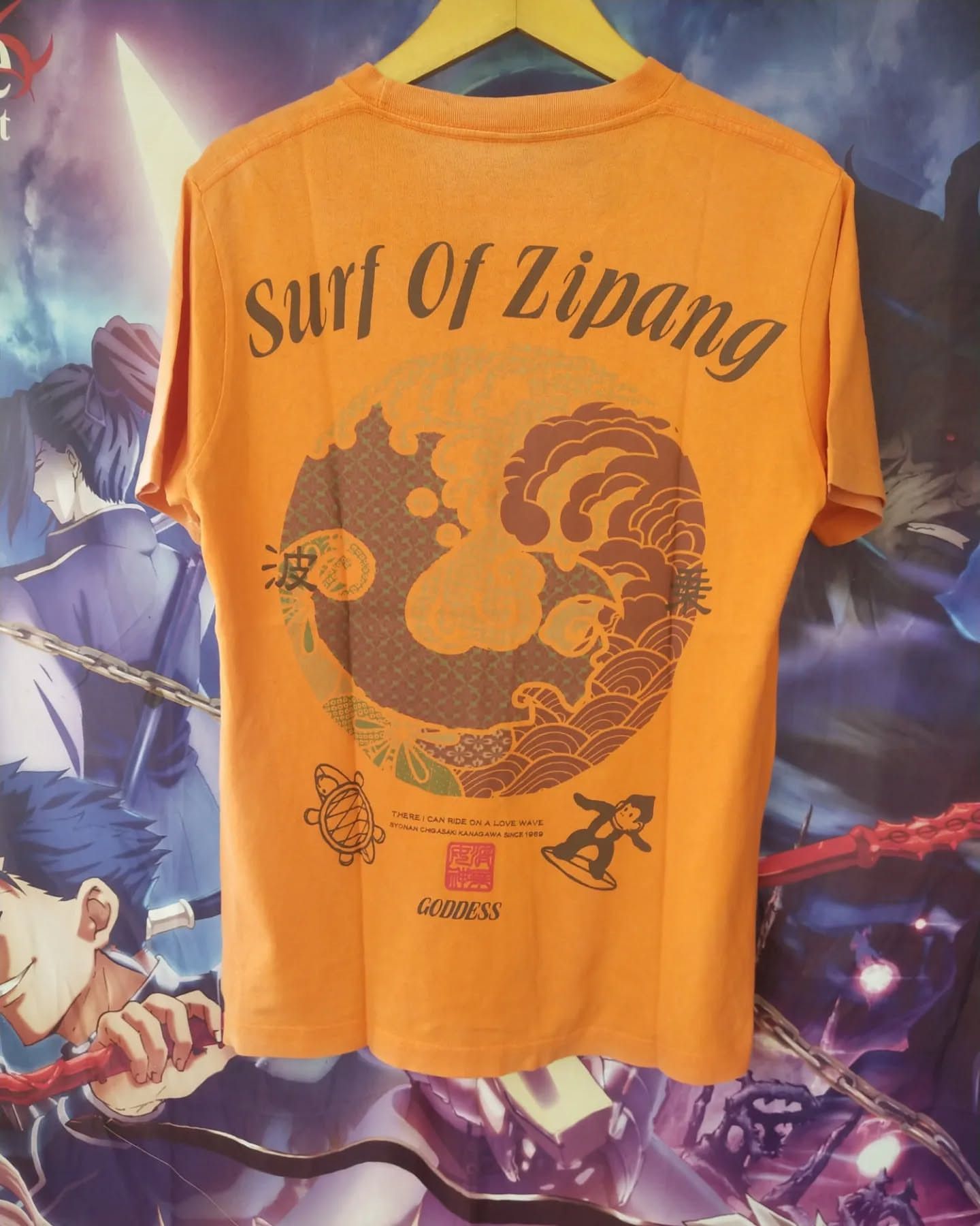Vintage Surf of Zipang Goddess Big Print Orange Tees Size US M / EU 48-50 / 2 - 1 Thumbnail