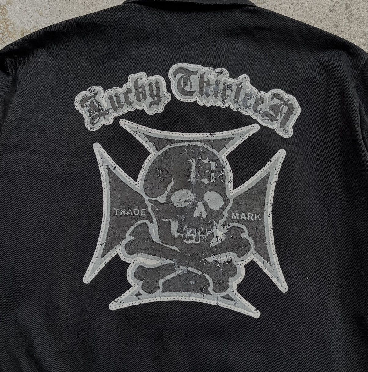 West Coast Choppers BOXY LUCKY 13 SKULL WORK JACKET EISENHOWER DETROIT STYLE Size US L / EU 52-54 / 3 - 2 Thumbnail