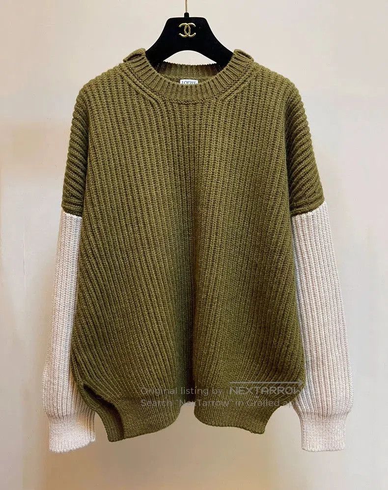 Loewe Loewe Green White Wool Sweater. Size US XL / EU 56 / 4 - 1 Thumbnail