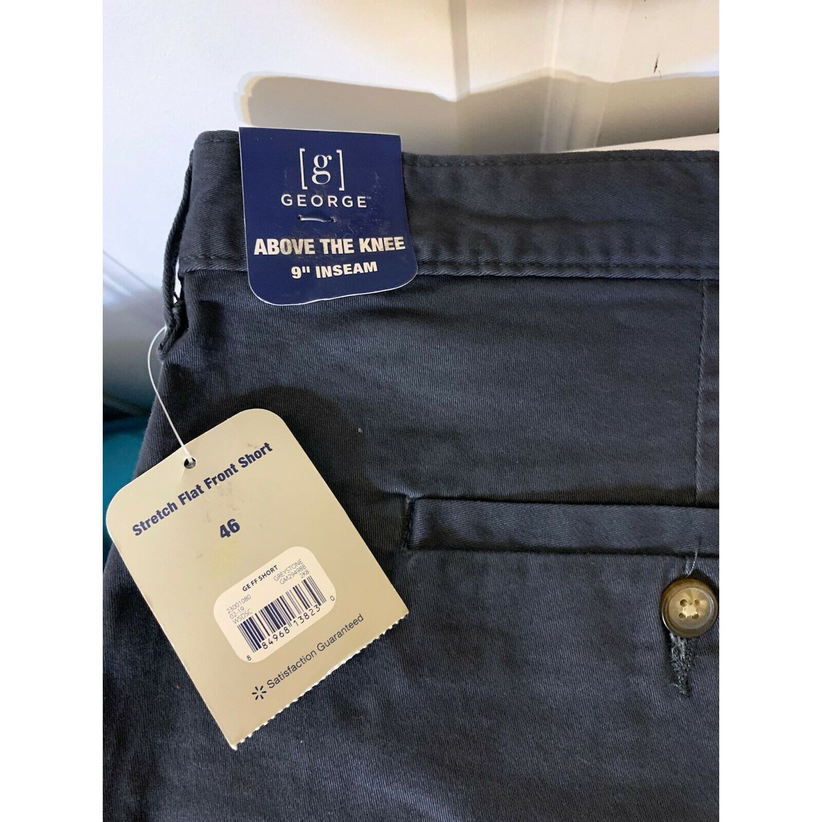 George New George Men's Sz 46 Casual Flat Front Shorts Greystone 9 Size US 44 / EU 60 - 1 Thumbnail