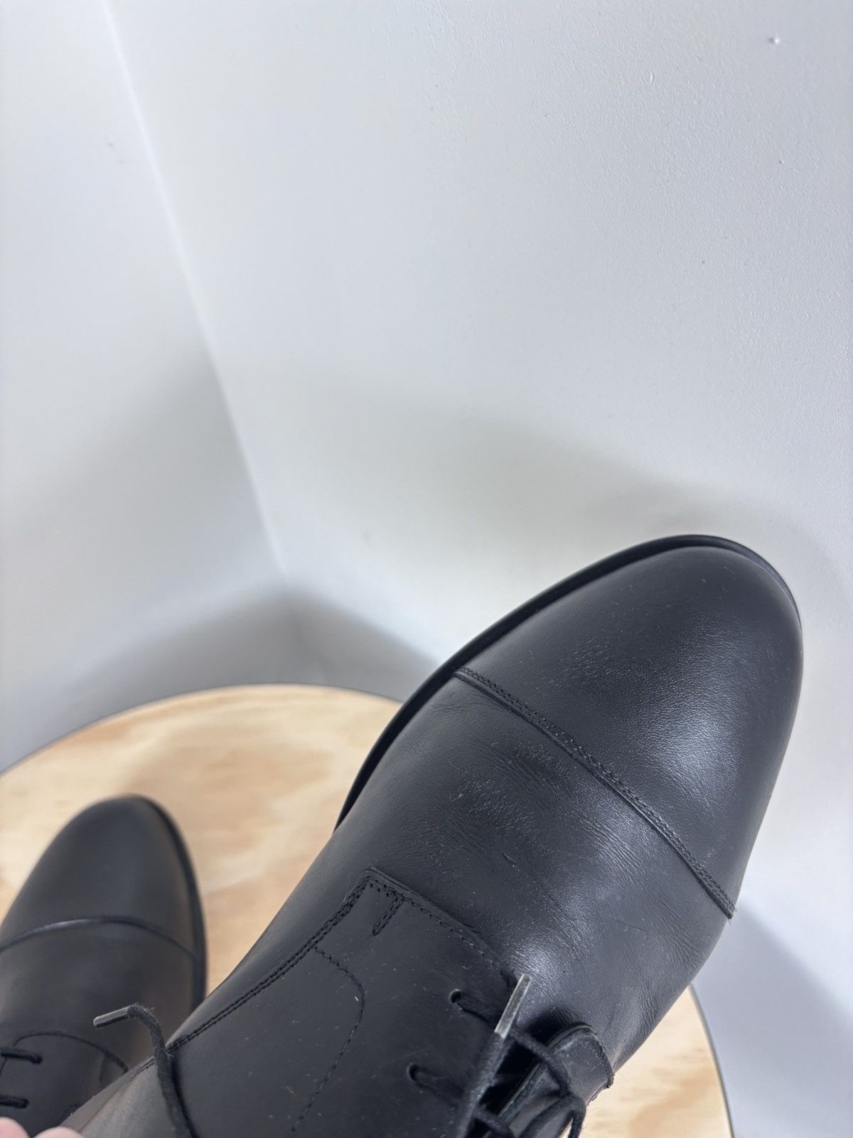 Hermes Hermes Men’s Black Leather Cap Toe Derby Dress Shoes Size US 8 / EU 41 - 13 Thumbnail