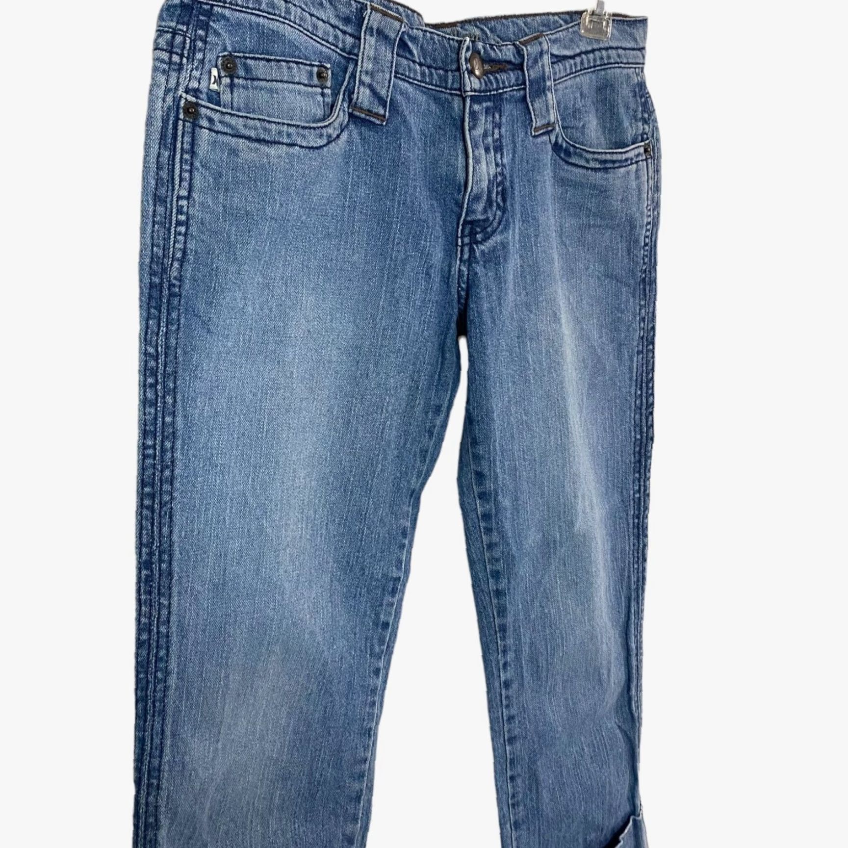 Hurley Hurley Jeans Capri Cuffed Womens 3 Blue Light Wash Low-Rise Denim Stretch Pants/Capri Jeans Size 26" / US 2 / IT 38 - 4 Thumbnail