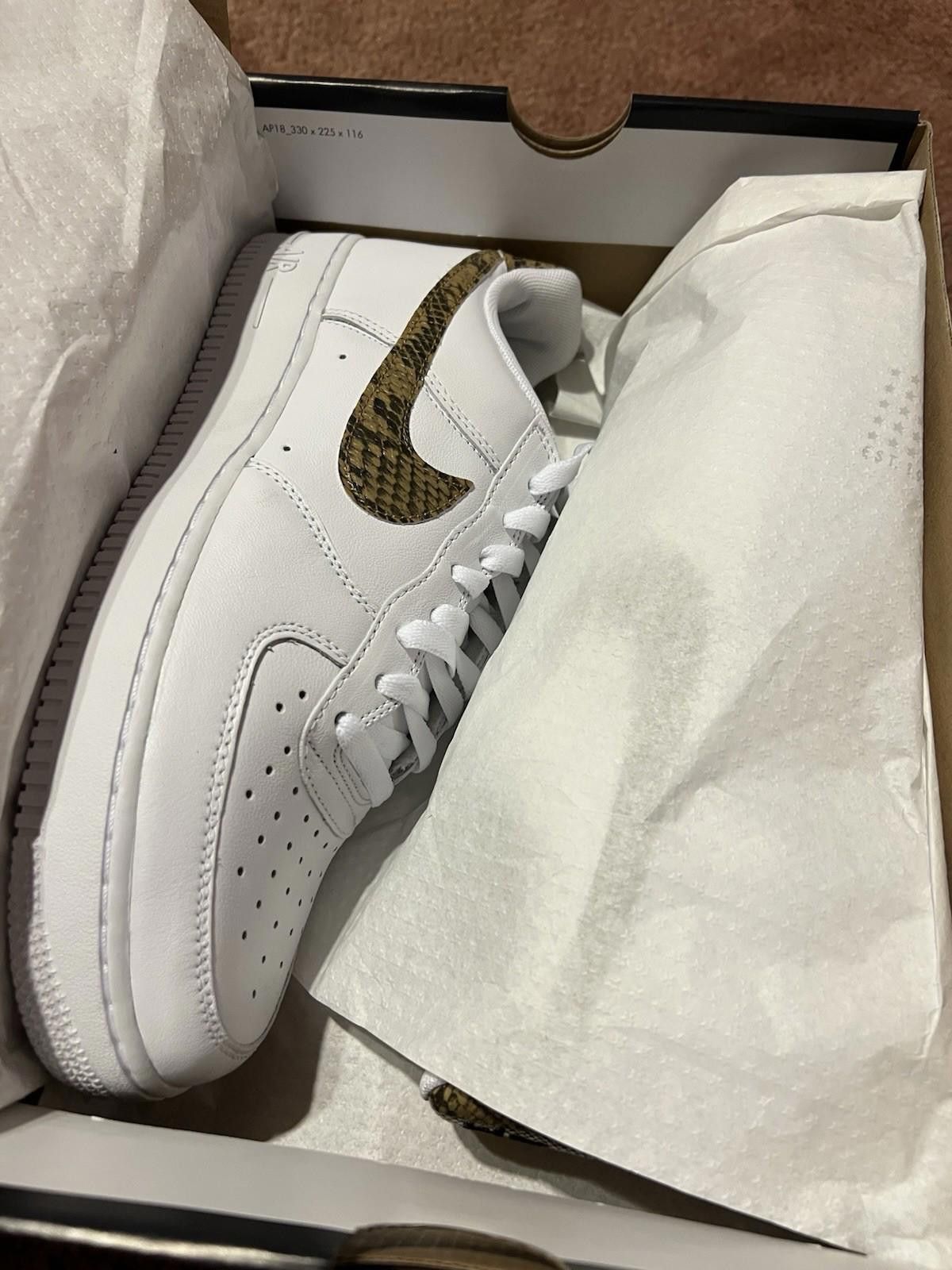 Nike 2019 Nike Men's Air Force 1 Ivory Snake AO1635-100 US10.5 Size US 10.5 / EU 43-44 - 11 Thumbnail
