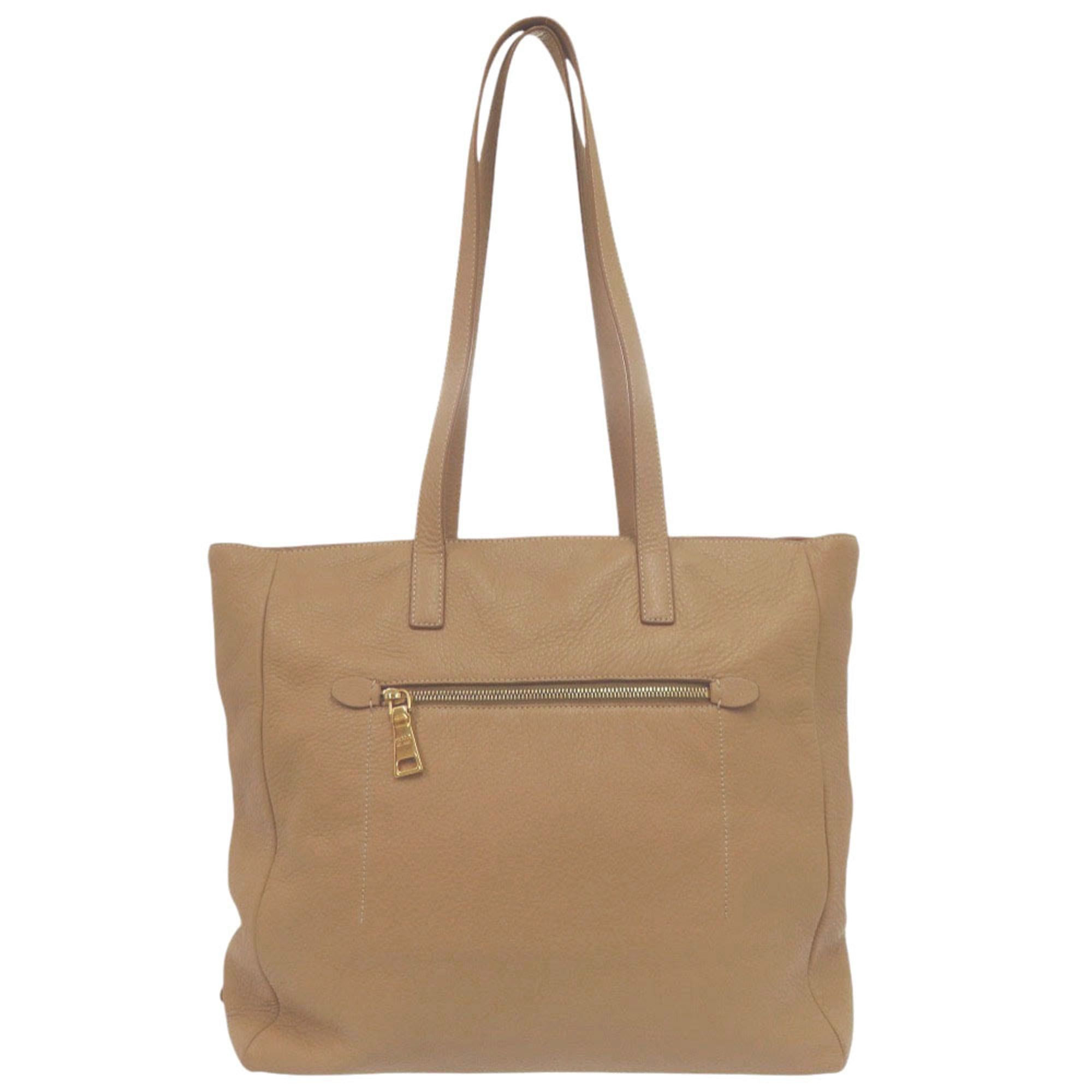 Prada Excellent condition Prada Vitello Daino BR4711 tote bag/one-shoulder bag with gold hardware, brown leather. (0207PRADA) Size ONE SIZE - 1 Thumbnail