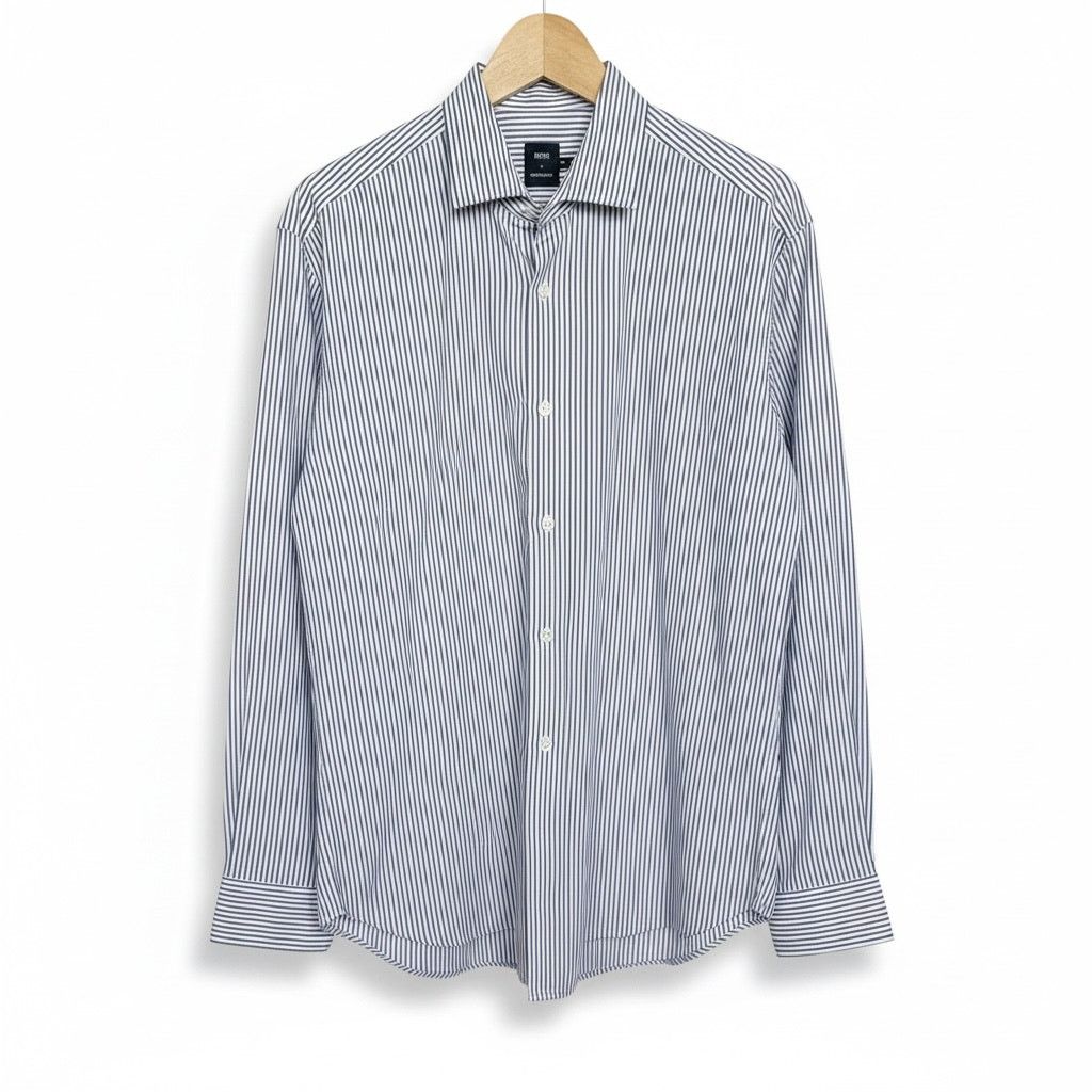Hugo Boss Boss x Nordstrom Men 44 17.5 Long Sleeve Striped Dress Shirt Size US XL / EU 56 / 4 - 1 Thumbnail