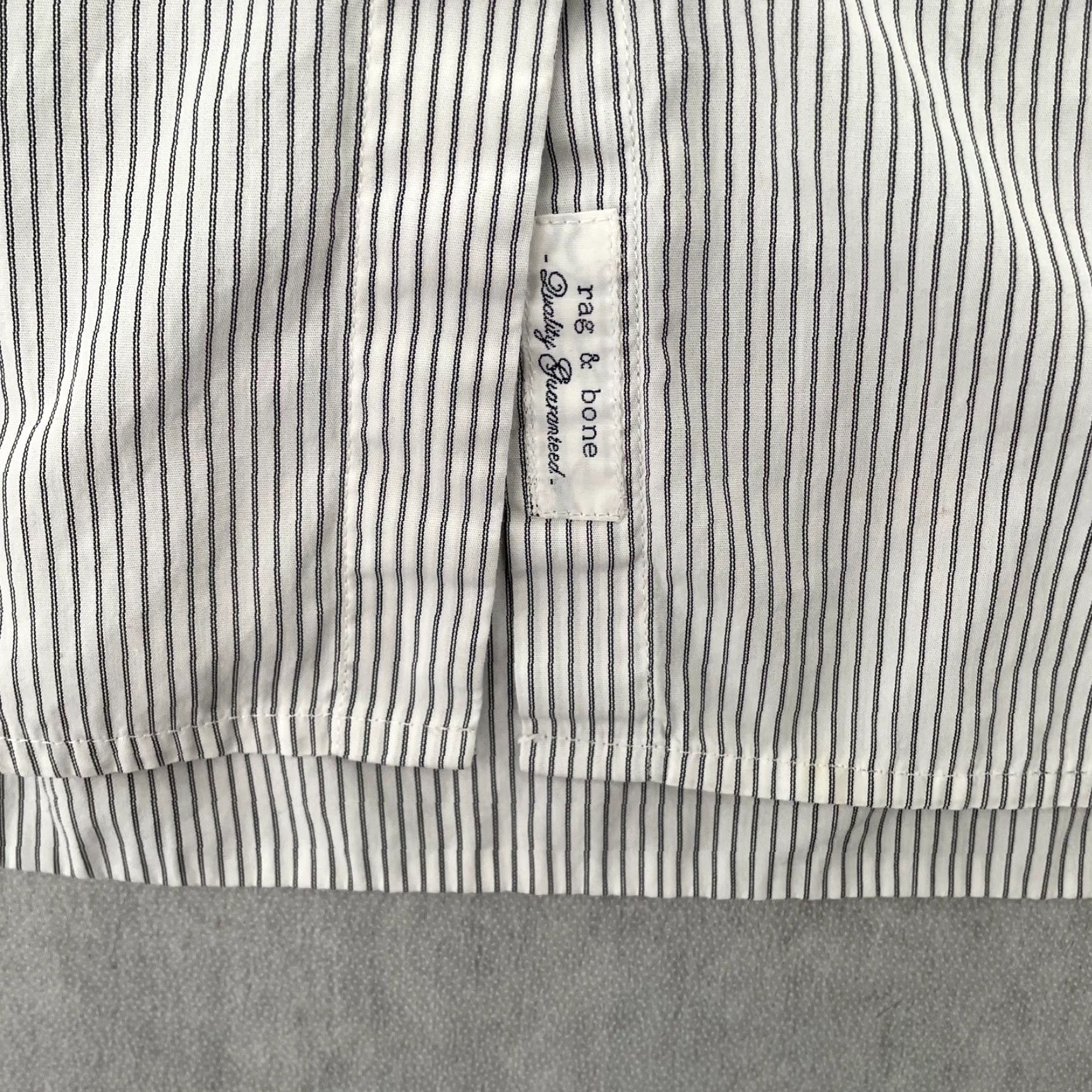 Rag & Bone VINTAGE Rag Bone Shirt Womens Button-Up Long Sleeve Pockets White Black Stripe Ladies 10 Size L / US 10 / IT 46 - 5 Thumbnail