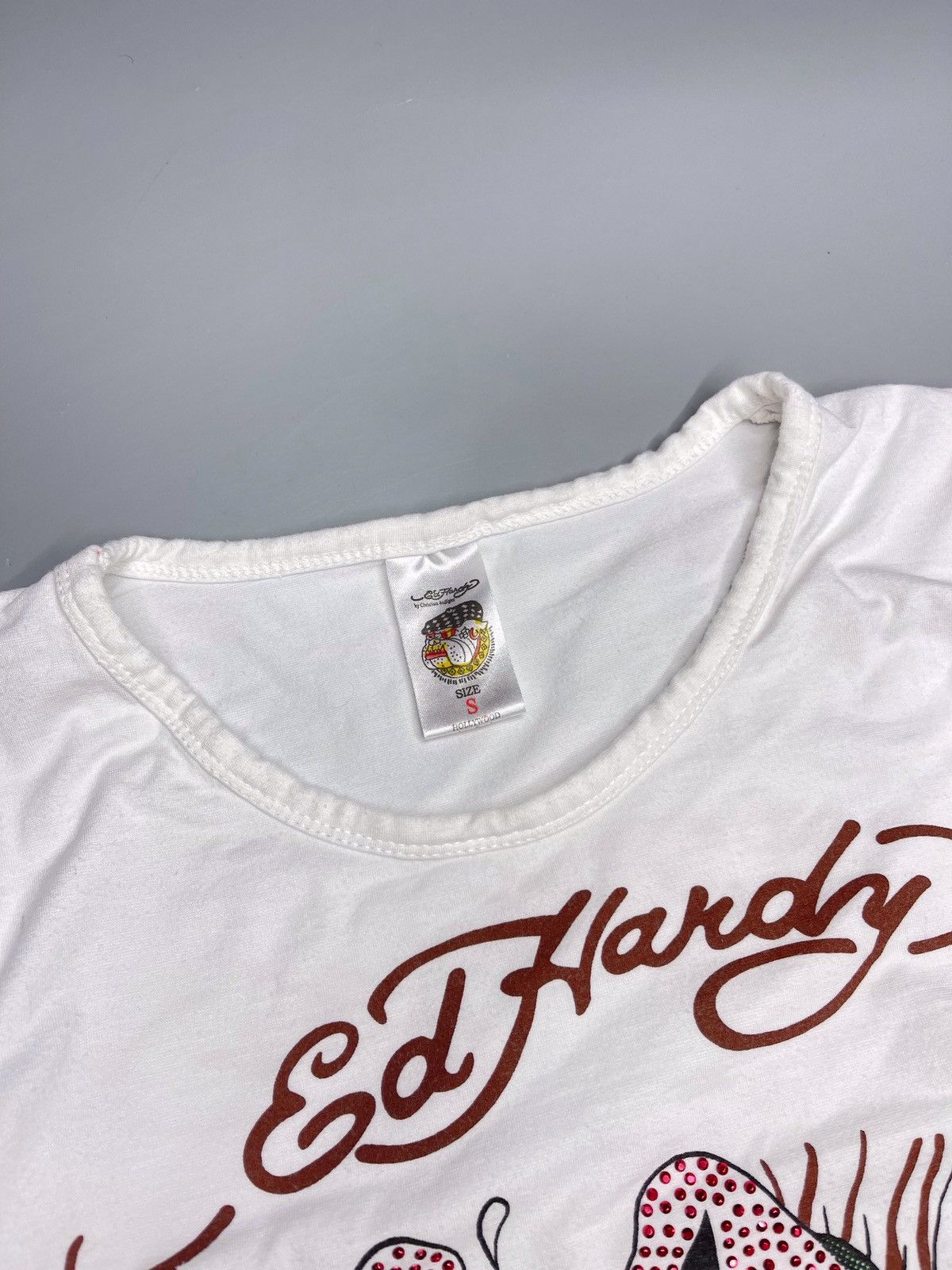 Ed Hardy × Vintage Rare Vintage Ed Hardy Y2k Dangerous Skull Long Sleeve Size S / US 4 / IT 40 - 4 Thumbnail