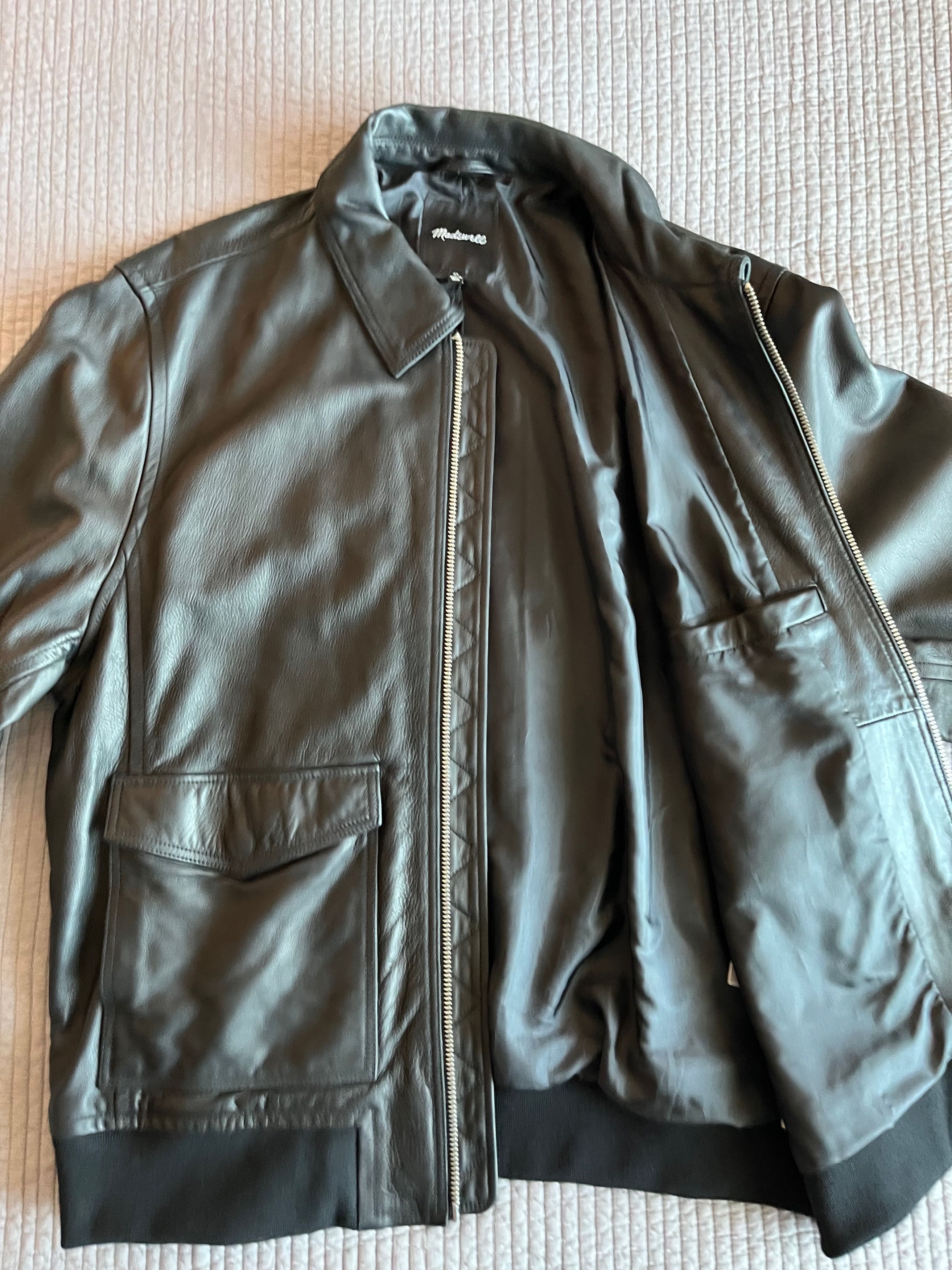 Madewell Leather A2 Bomber Jacket Size US XL / EU 56 / 4 - 4 Thumbnail