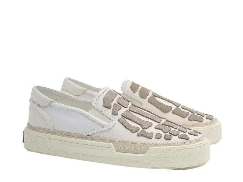 Amiri o1mle0426 Skelton Low-Top Sneakers in White Size US 12 / EU 45 - 3 Thumbnail
