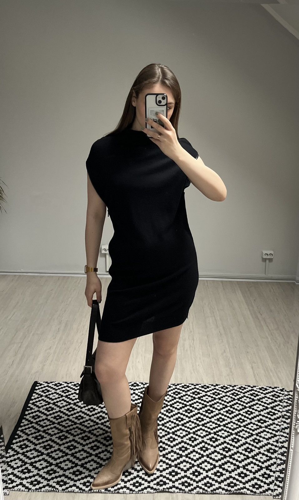 Allsaints Allsaints Kaninda Dress Zip Wool Cashmere Black Size 8 Size M / US 6-8 / IT 42-44 - 2 Thumbnail