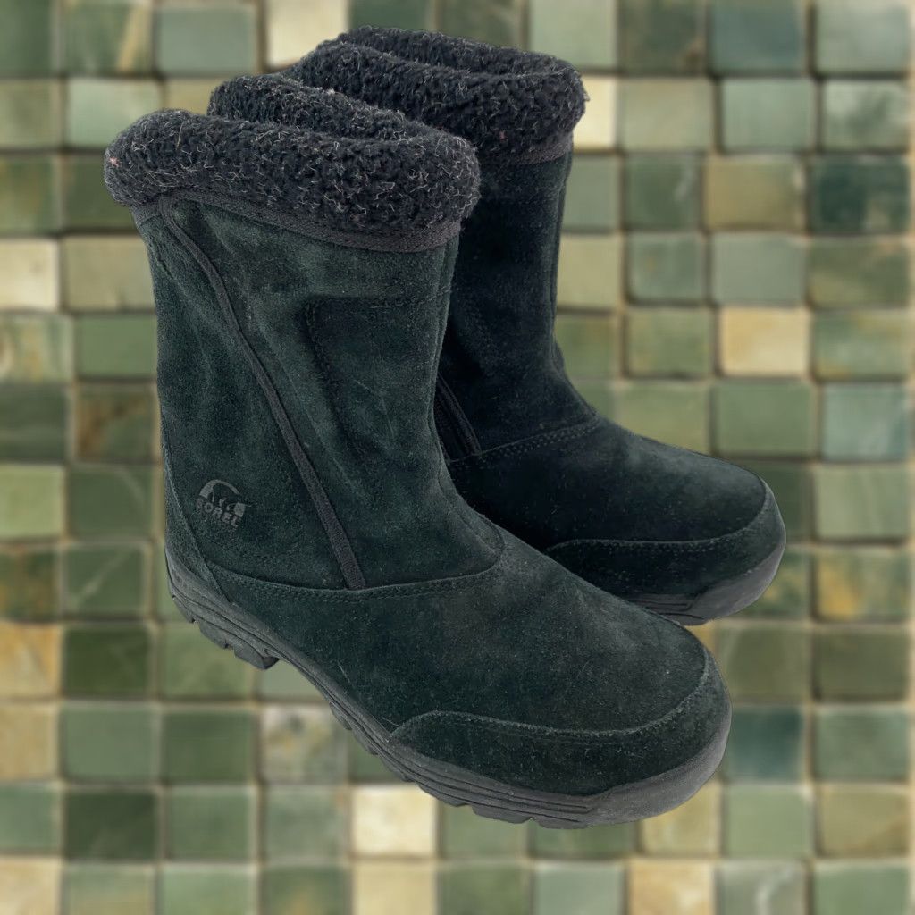 SOREL Sorel Boot Womens 8.5 Black Waterfall Snow Winter Suede Sherpa Fleece Lined Size M / US 6-8 / IT 42-44 - 1 Thumbnail