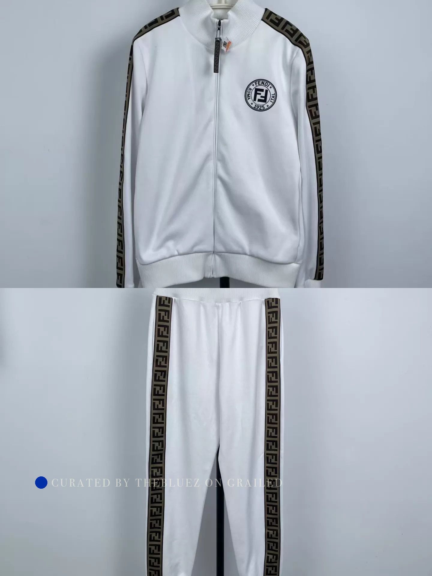Fendi White Track Jacket & Pants Set Size US S / EU 44-46 / 1 - 1 Thumbnail