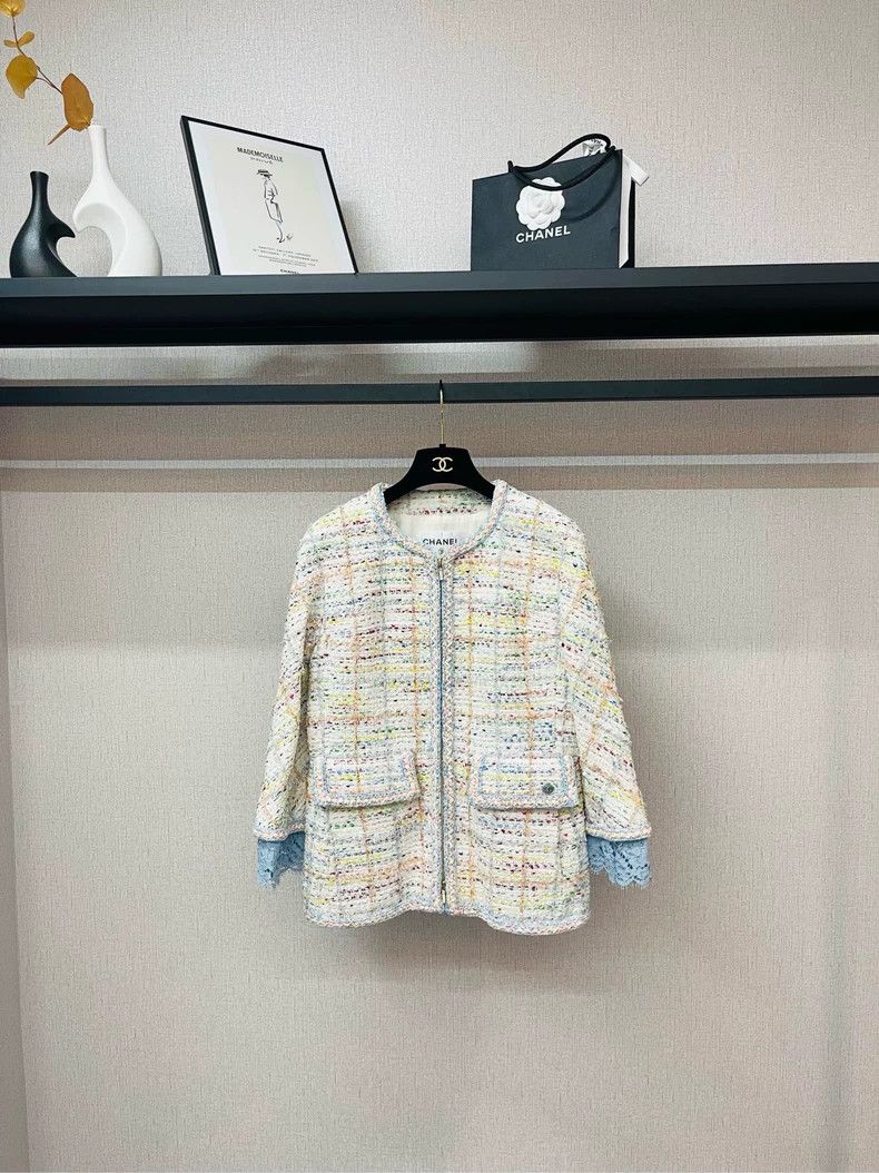 Chanel Colorful Lace Cuff Tweed Jacket from Chanel- DMC Size US M / EU 48-50 / 2 - 1 Thumbnail