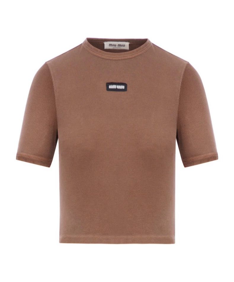Miu Miu Miu Miu Brown Short Sleeve T-shirt Size US S / EU 44-46 / 1 - 1 Thumbnail