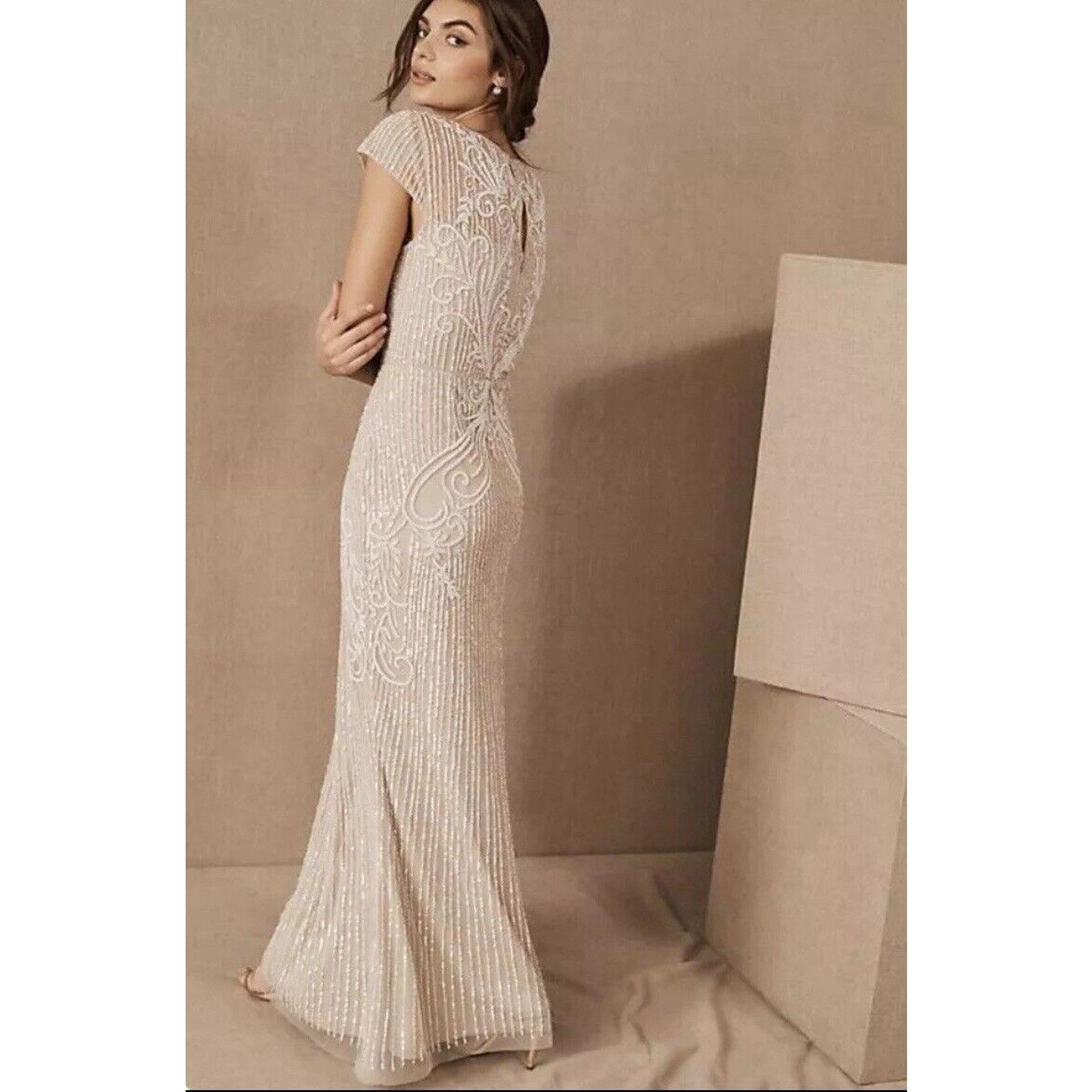 Other BHLDN Sanders Beaded Maxi Dress Formal Bridal Cap Sleeves Size XS / US 0-2 / IT 36-38 - 2 Thumbnail